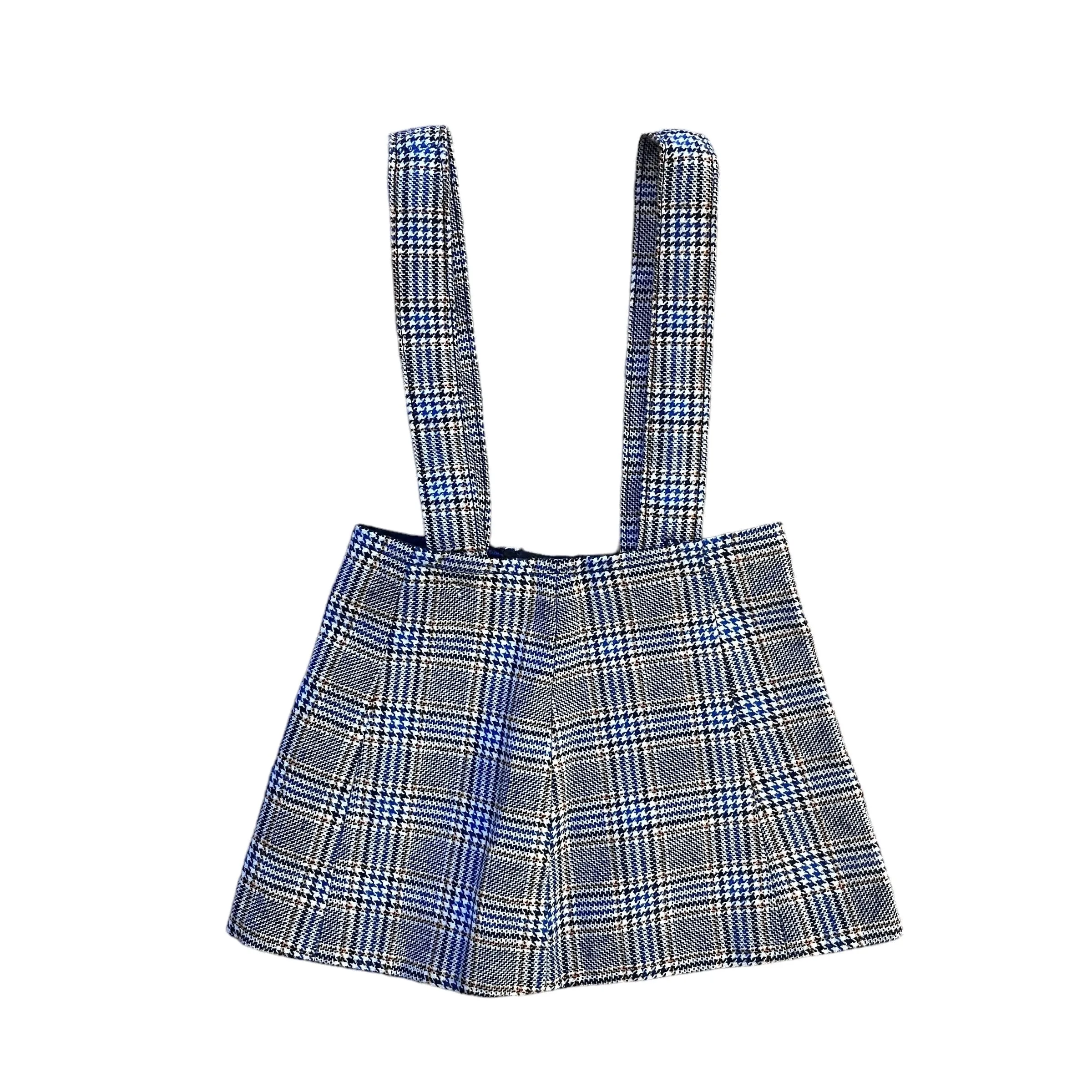 1960s Checkered Suspenders Skirt  18-24 Months