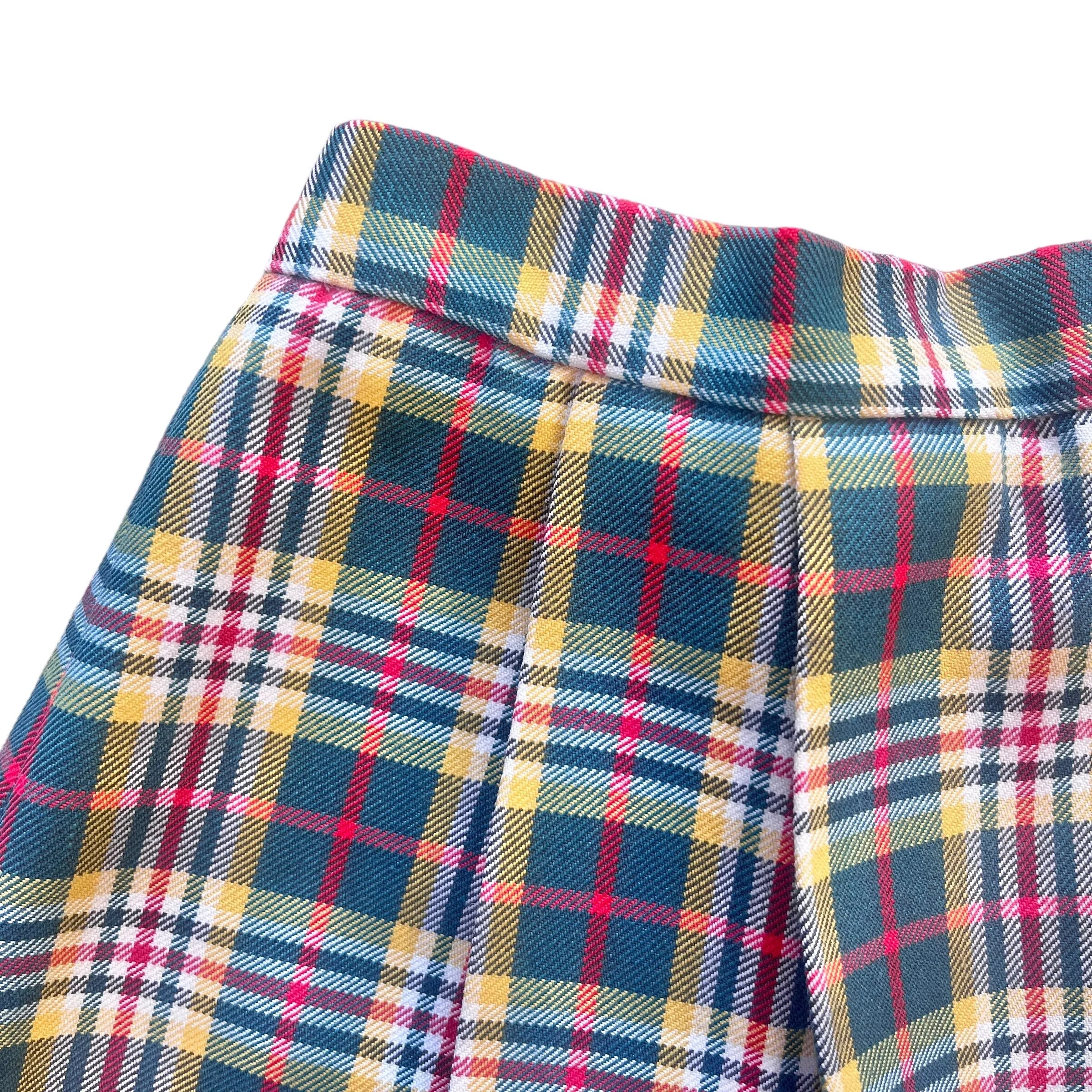 1960's Pleated Tartan  Skirt / 5-6Y