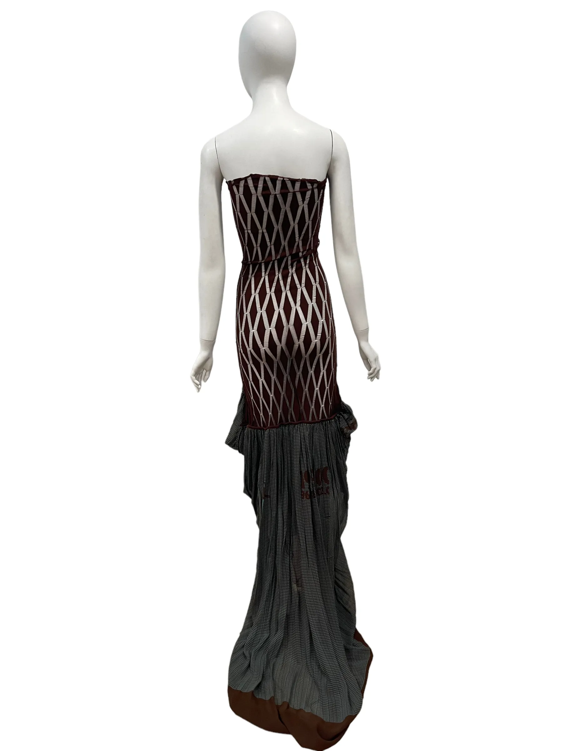 2001 Jean Paul Gaultier Logo Print Chiffon Evening Gown/ Skirt