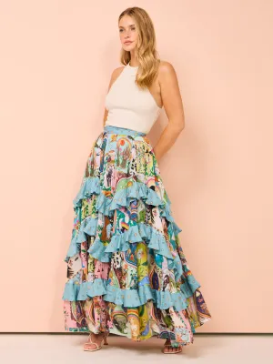 Alemais Evergreen Tiered Ruffled Skirt in Multi