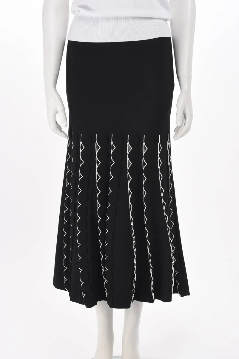 Alexander McQueen Black Knit Scallop Detailed Skirt S