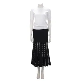 Alexander McQueen Black Knit Scallop Detailed Skirt S