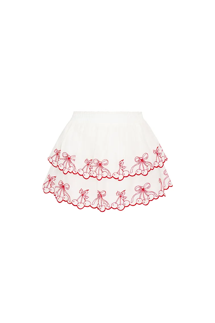 Amparo Embroidered Cotton Mini Skirt