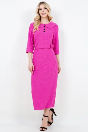 Amy & Addie Pink Pencil Skirt-Regular & Plus