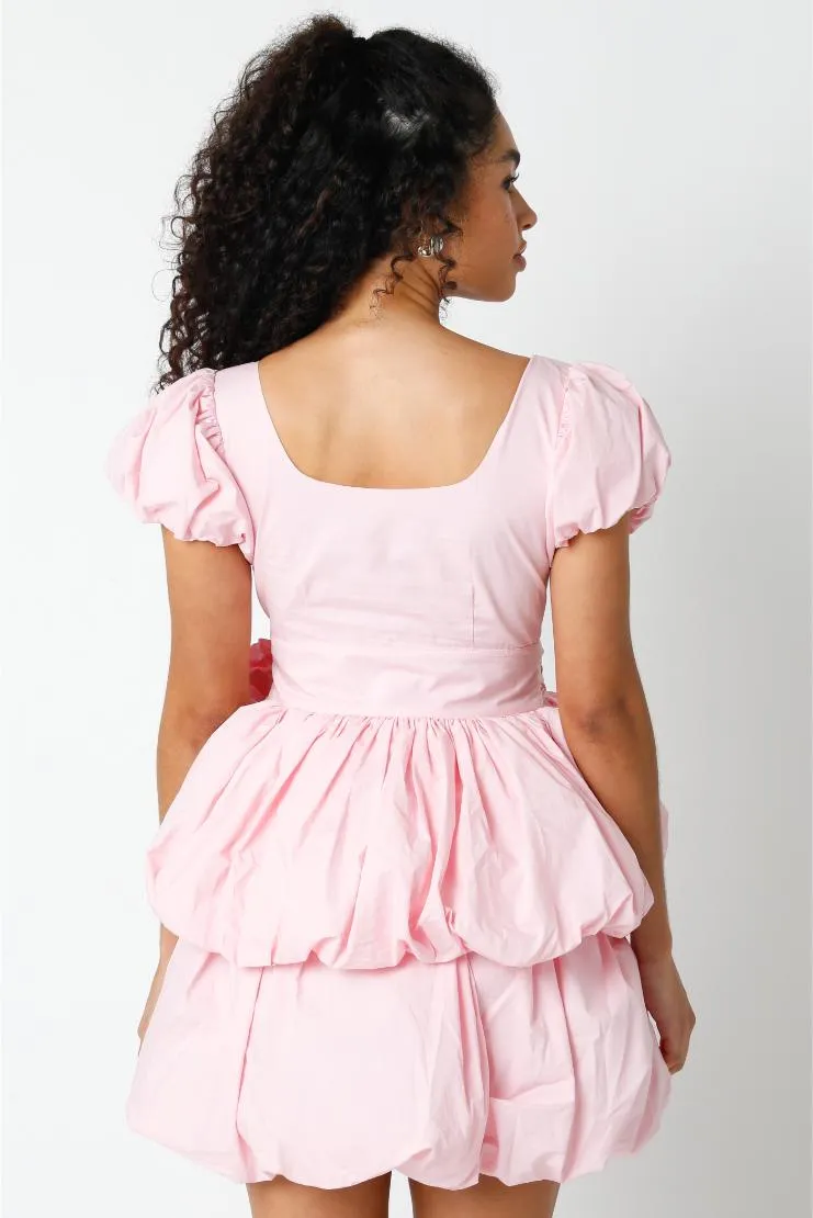 Anabelle Southern Belle Layered Mini Dress - Vintage Pink