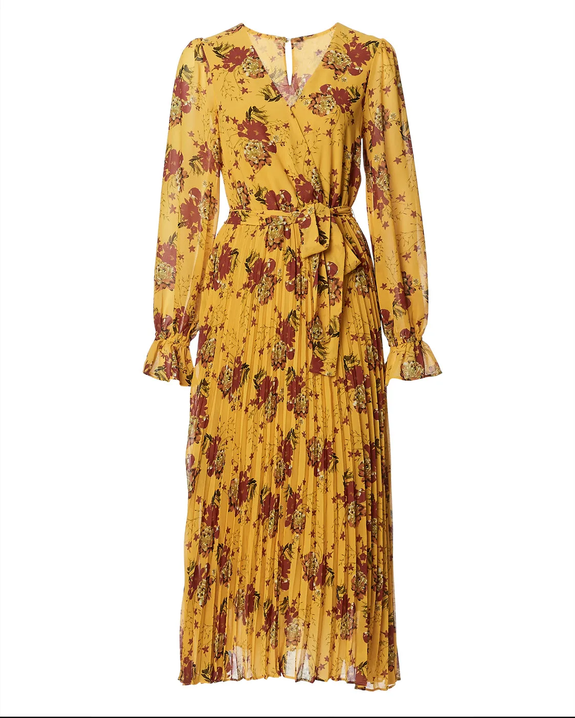 Angelique Women's Bell Sleeve Dress in Golden Floral - WD0346F