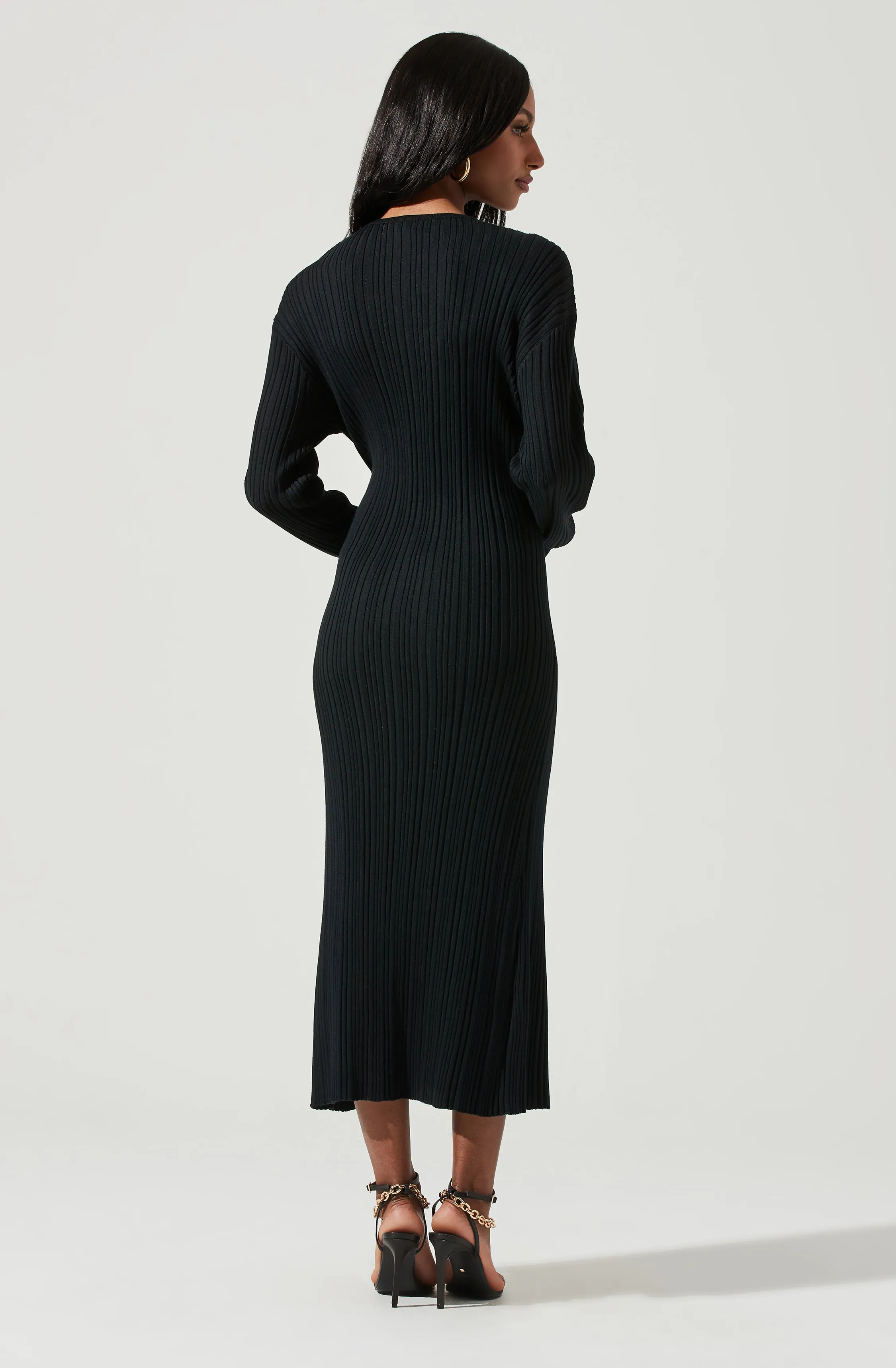 Astrid Ribbed Knit Midi Dress