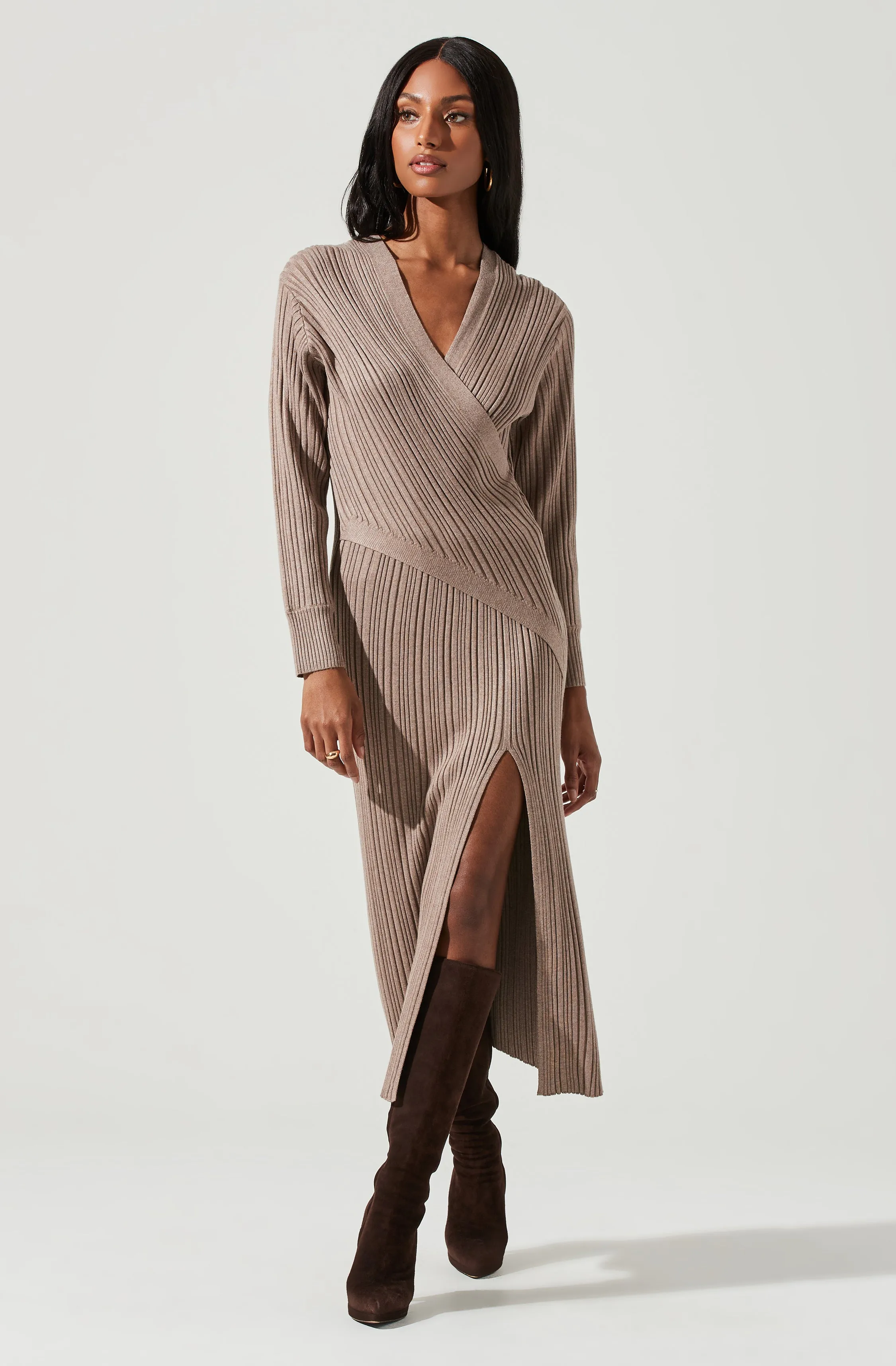 Astrid Ribbed Knit Midi Dress