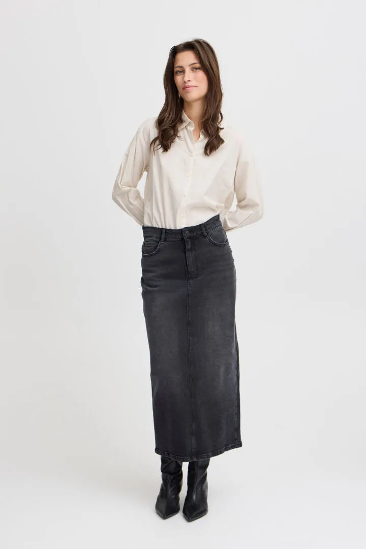 B young Donella Black Denim skirt