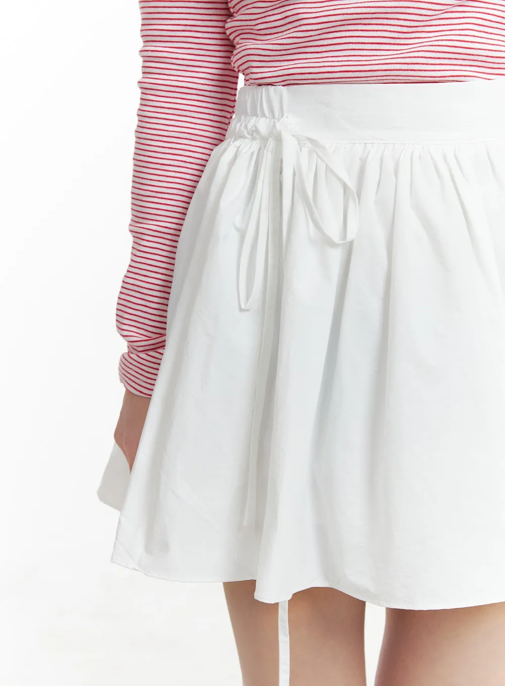 Banding Strap Cotton Mini Skirt OM425