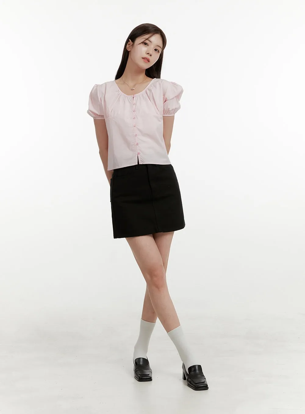 Basic Cotton Mini Skirt OY409