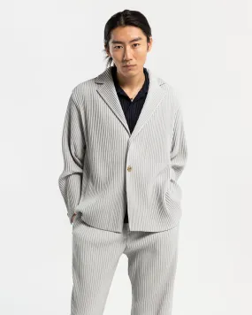 Basic Pleated Blazer in Light Grey