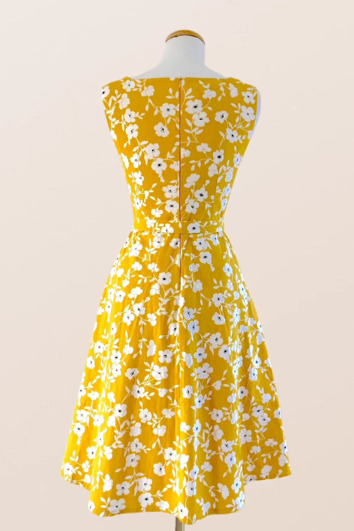 Bee Mustard & Cream Floral Dress