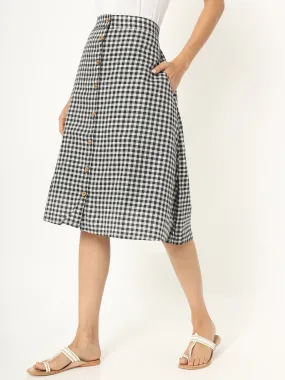 Black and White Checks Skirt