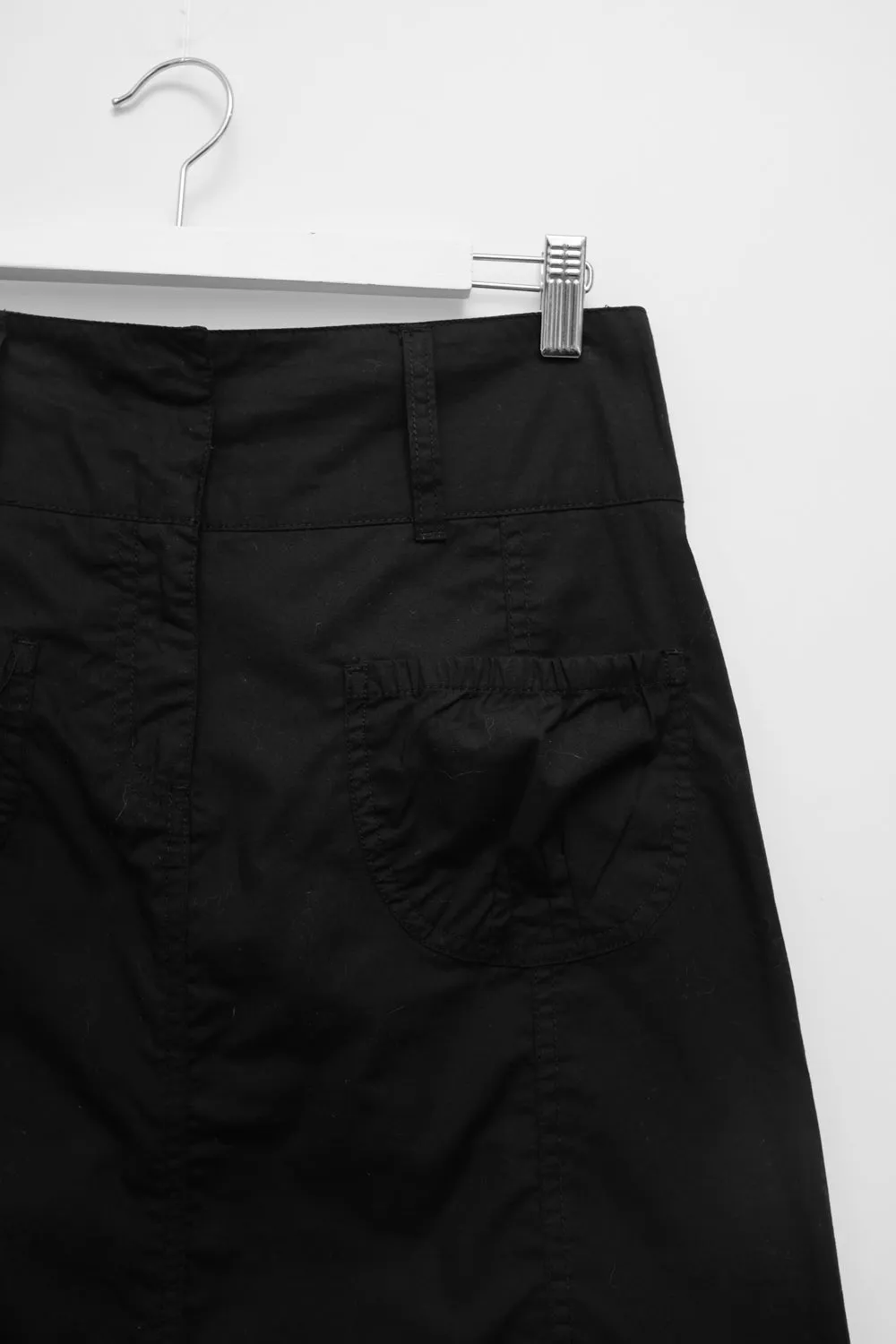 BLACK COTTON HIP VINTAGE MINI SKIRT