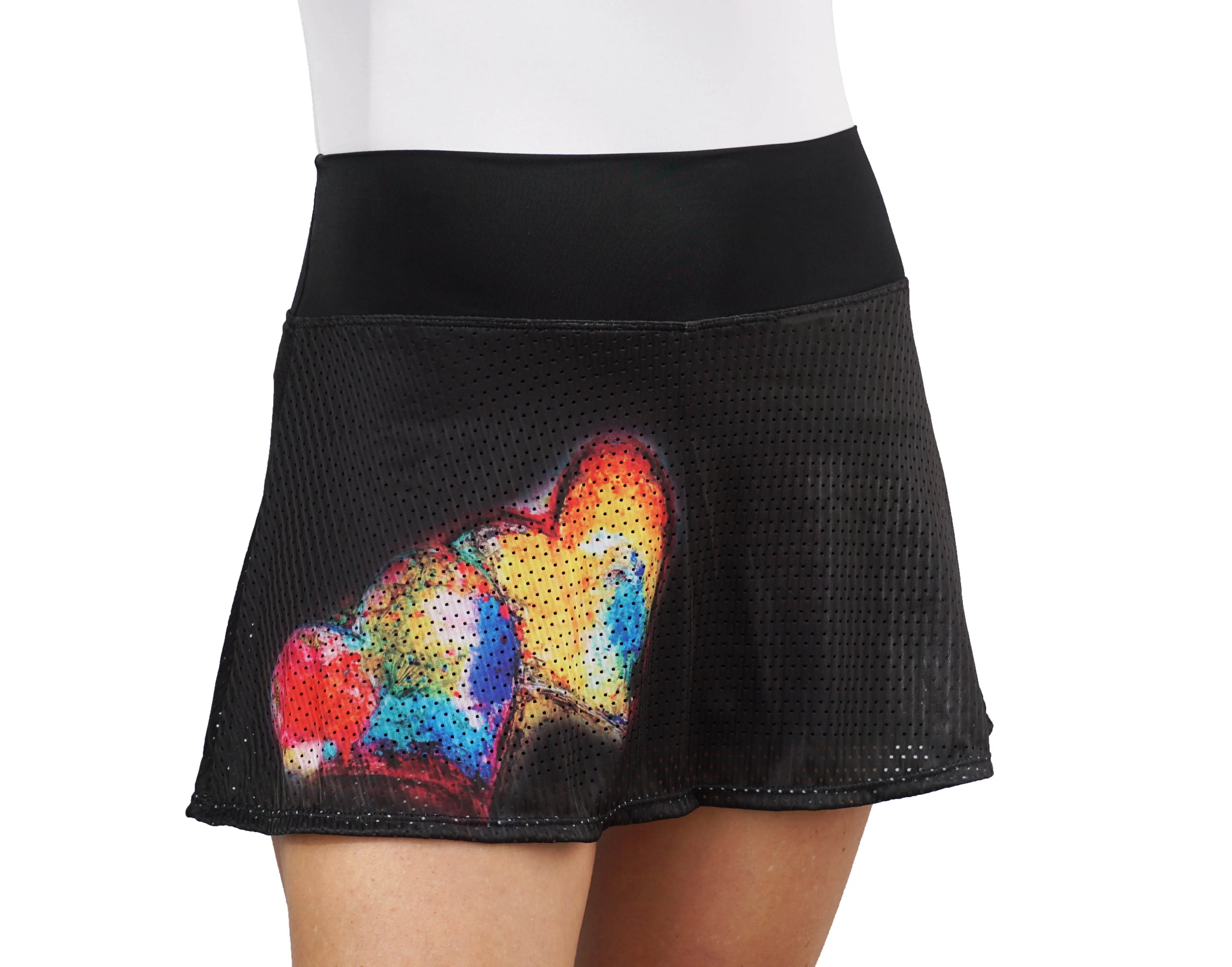 Black Double Hearts Skirt