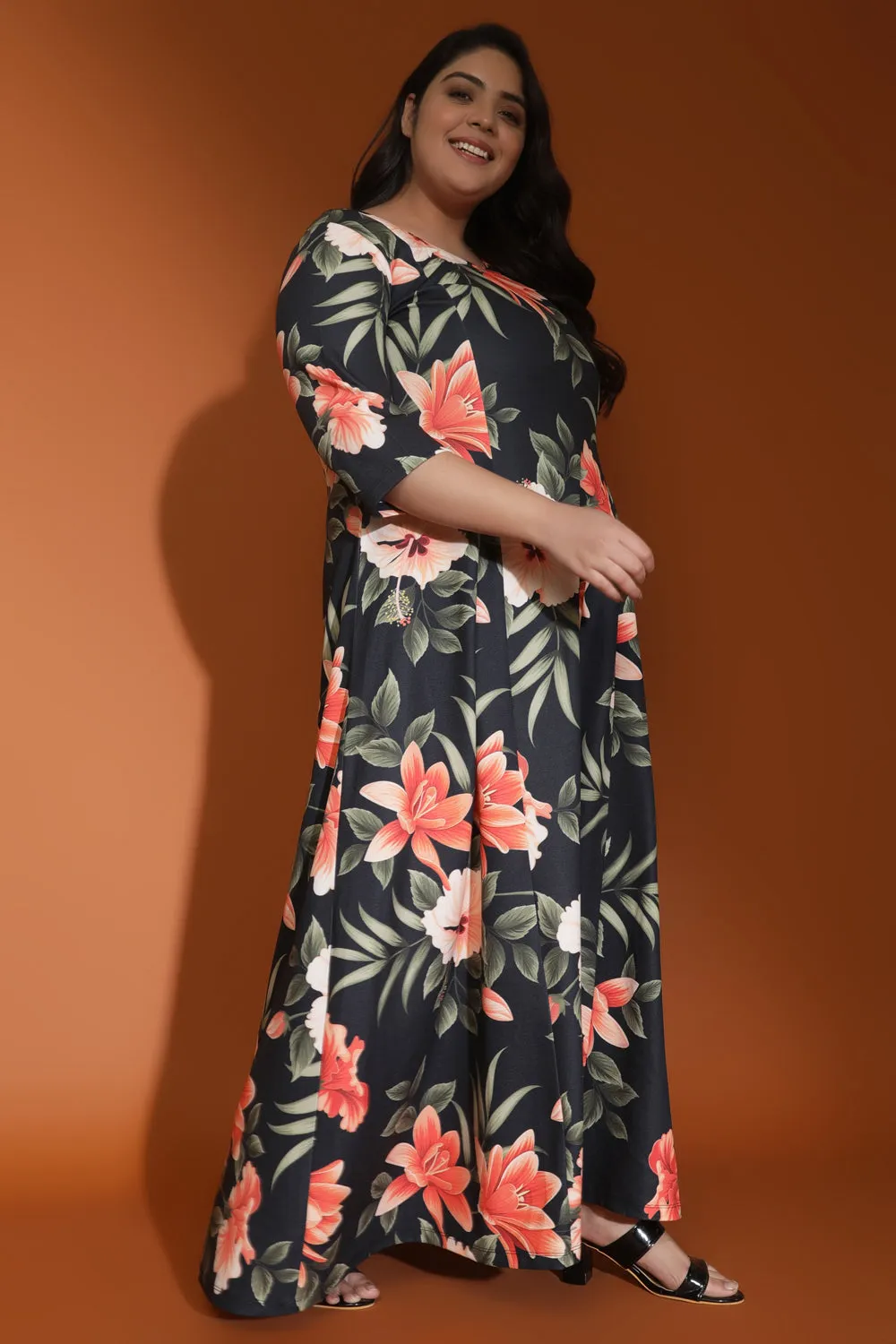 Black Floral Maxi Dress