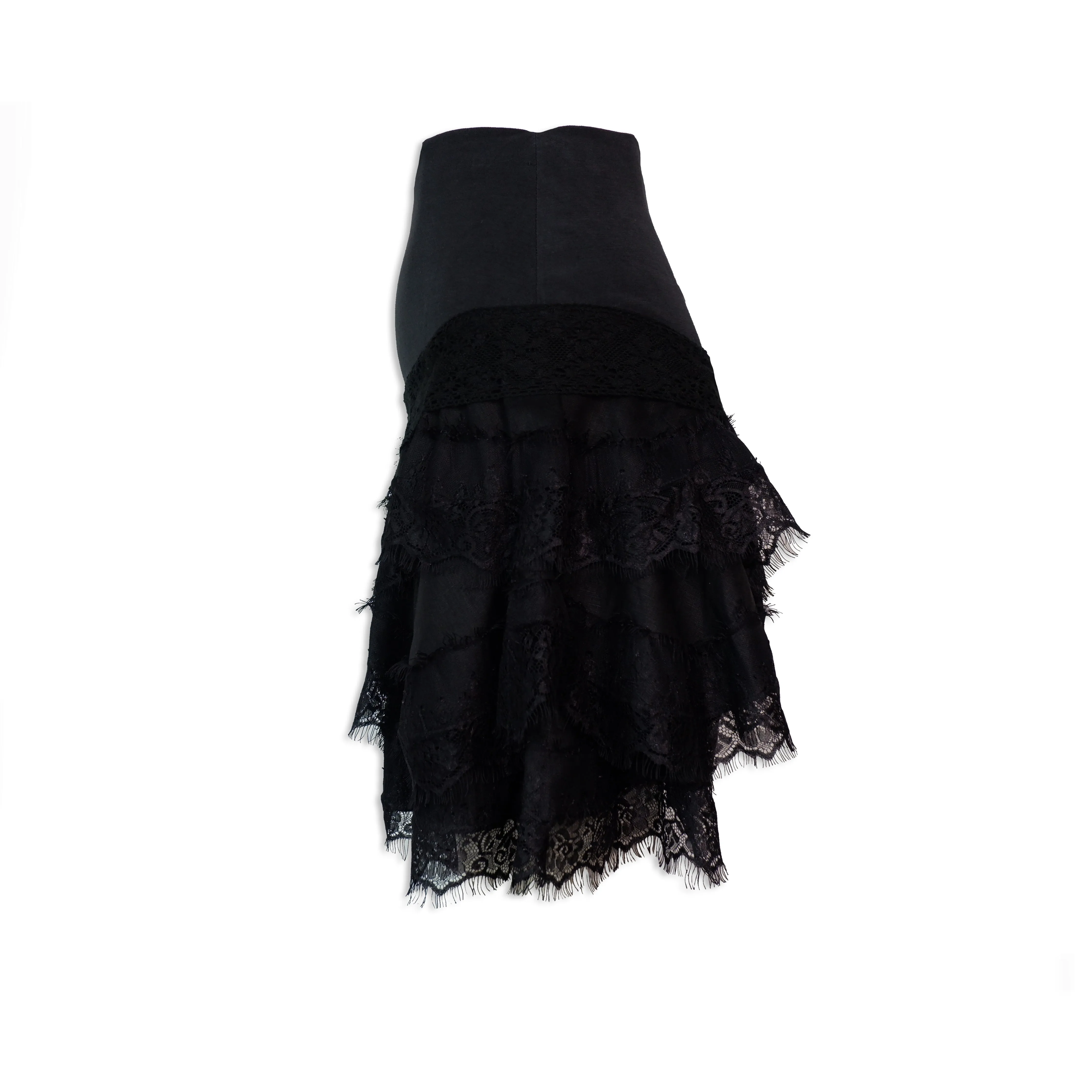 Black Modal and Lace Skirt Sculpting Waistband