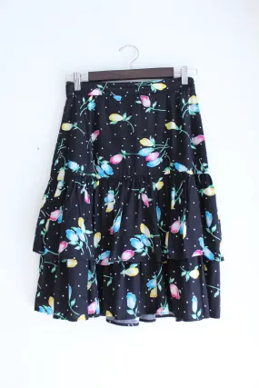 Black Tulip Tiered Vintage Skirt