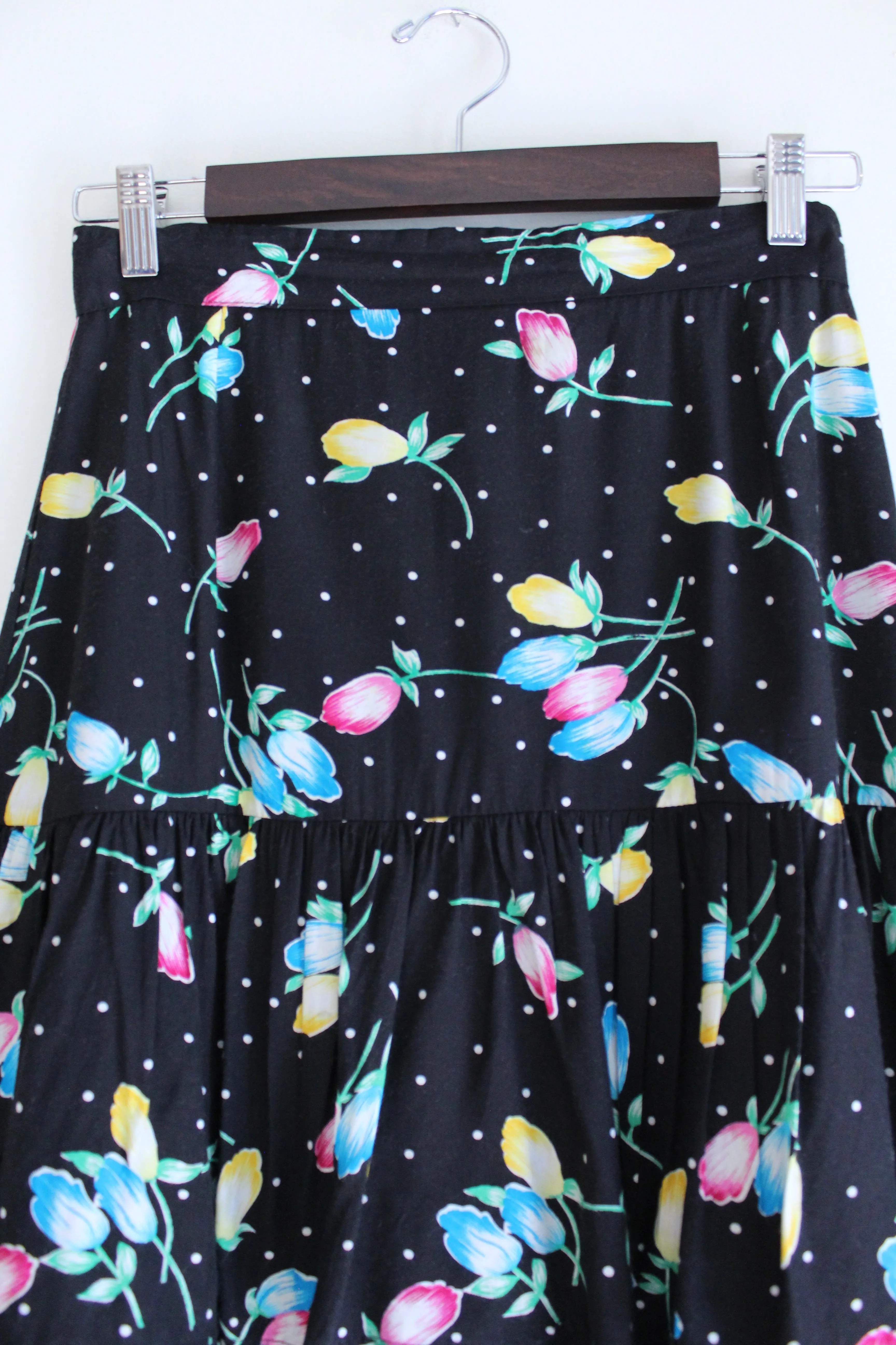 Black Tulip Tiered Vintage Skirt