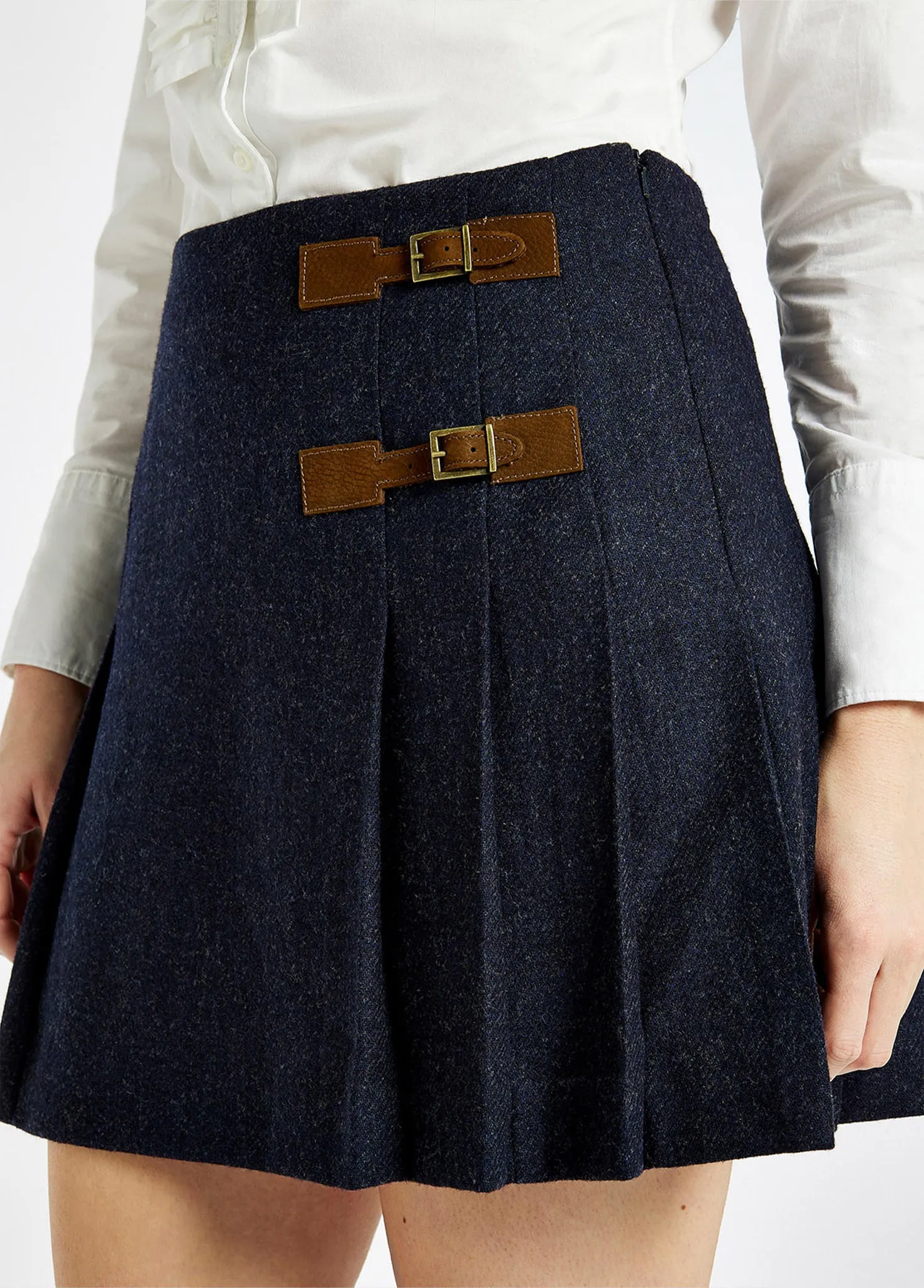 Blossom Tweed Skirt - Navy