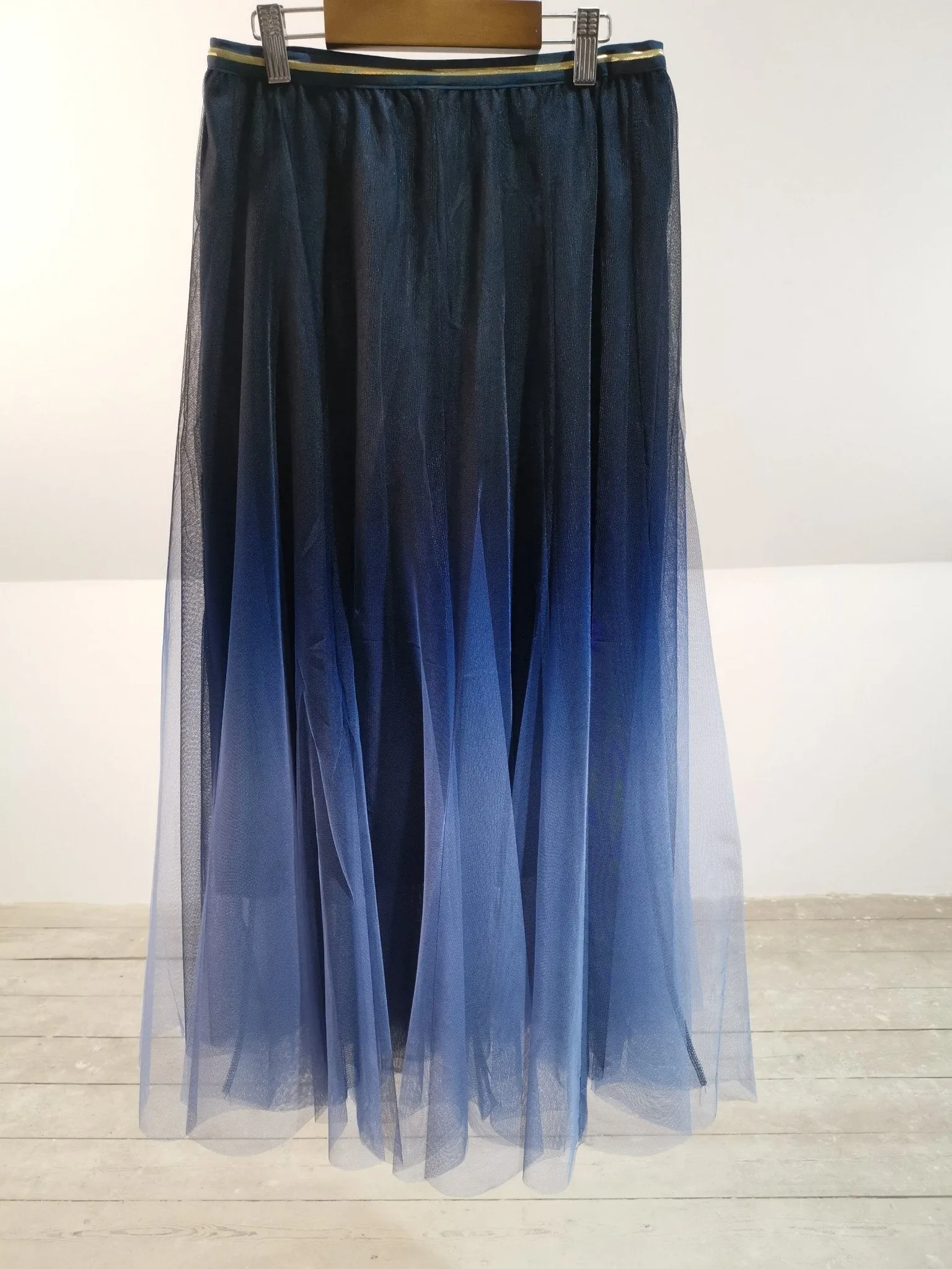 Blue Ombre Tulle midi Skirt