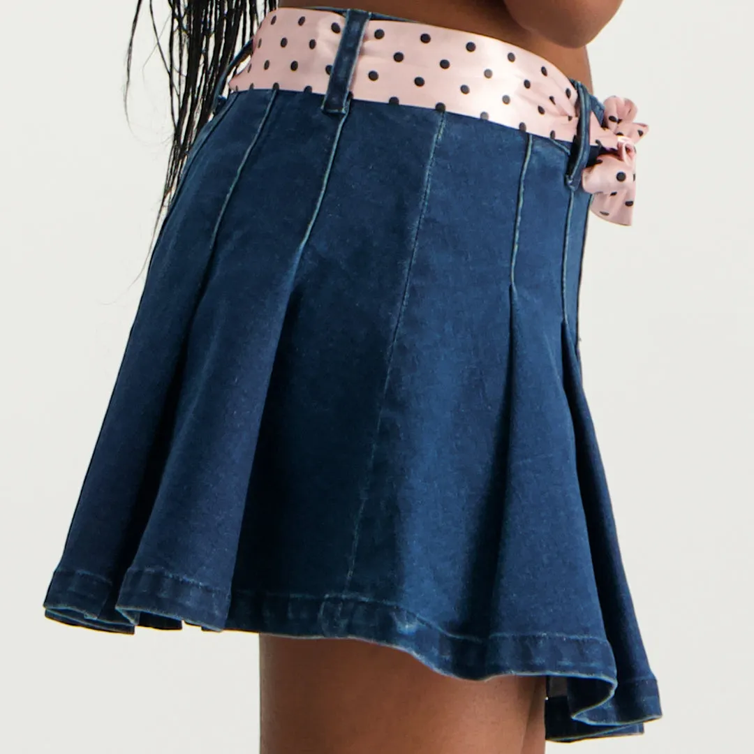 Blue Pleated Skirt