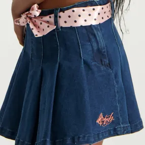 Blue Pleated Skirt