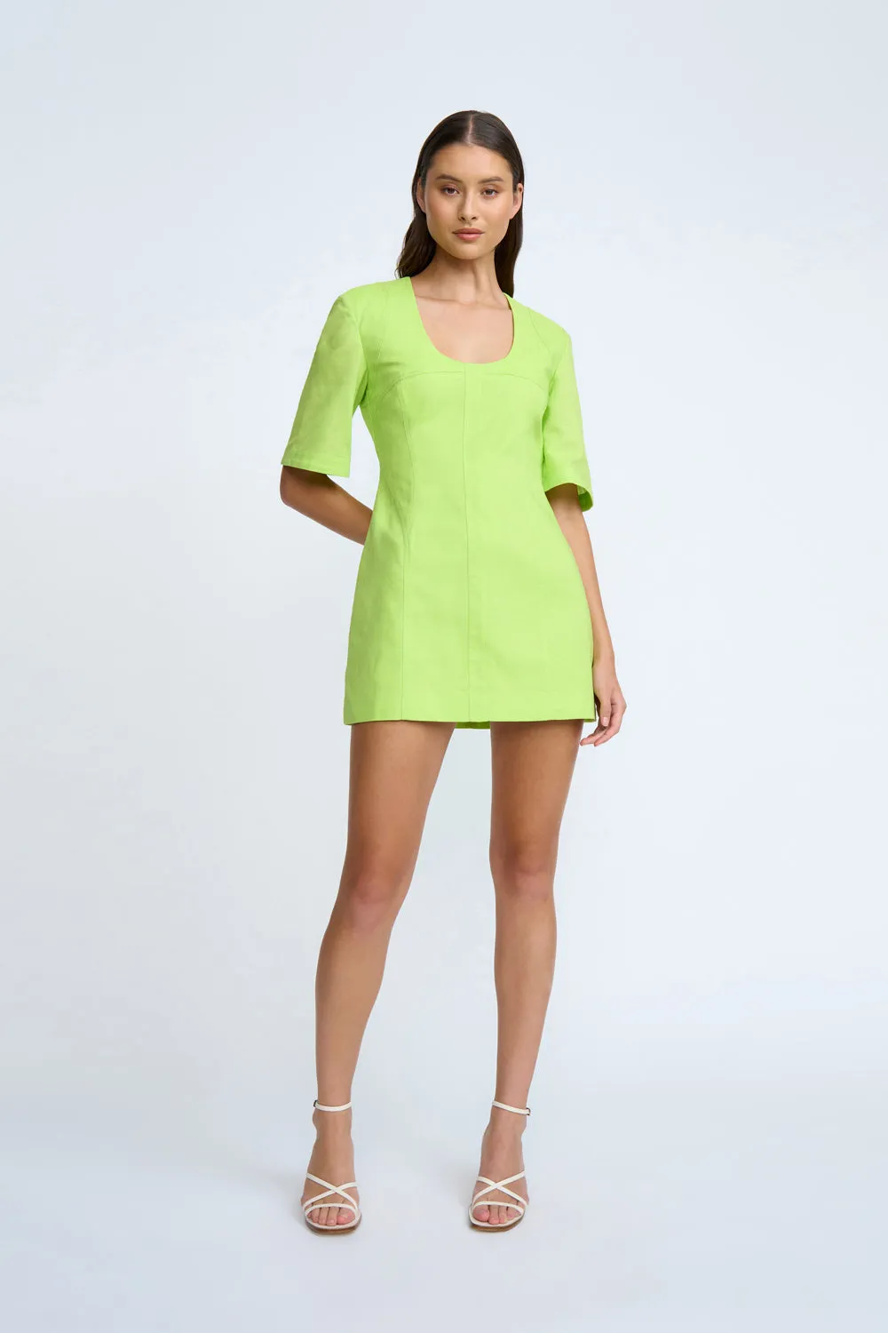 Bora Box Sleeve Mini Dress | Final Sale - Sunny Lime