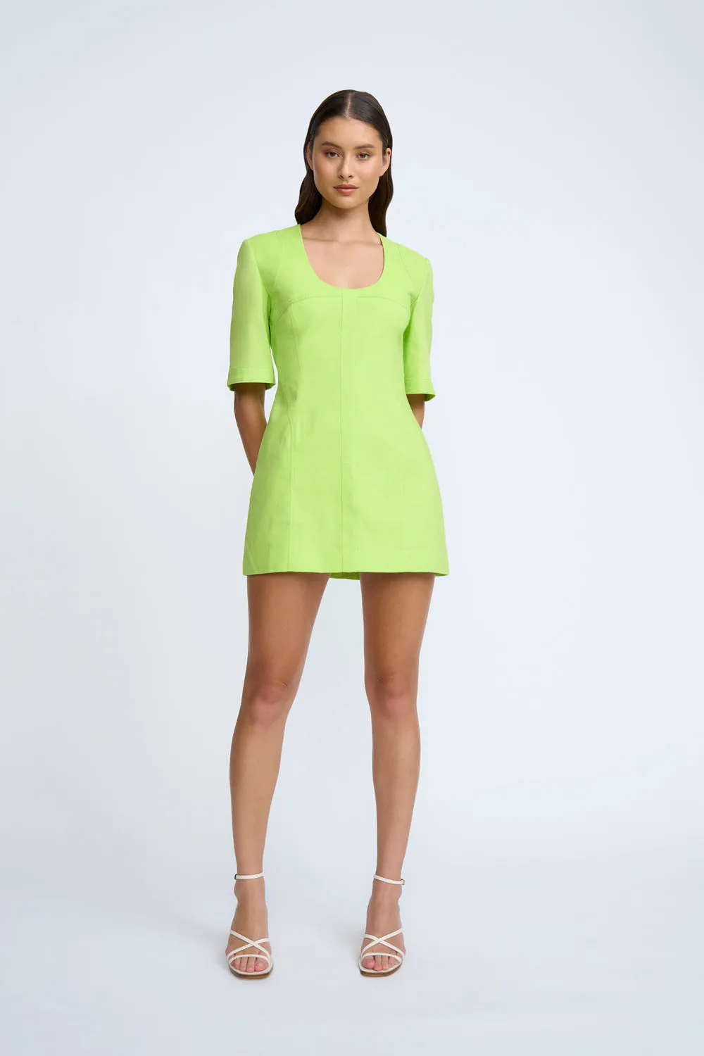 Bora Box Sleeve Mini Dress | Final Sale - Sunny Lime