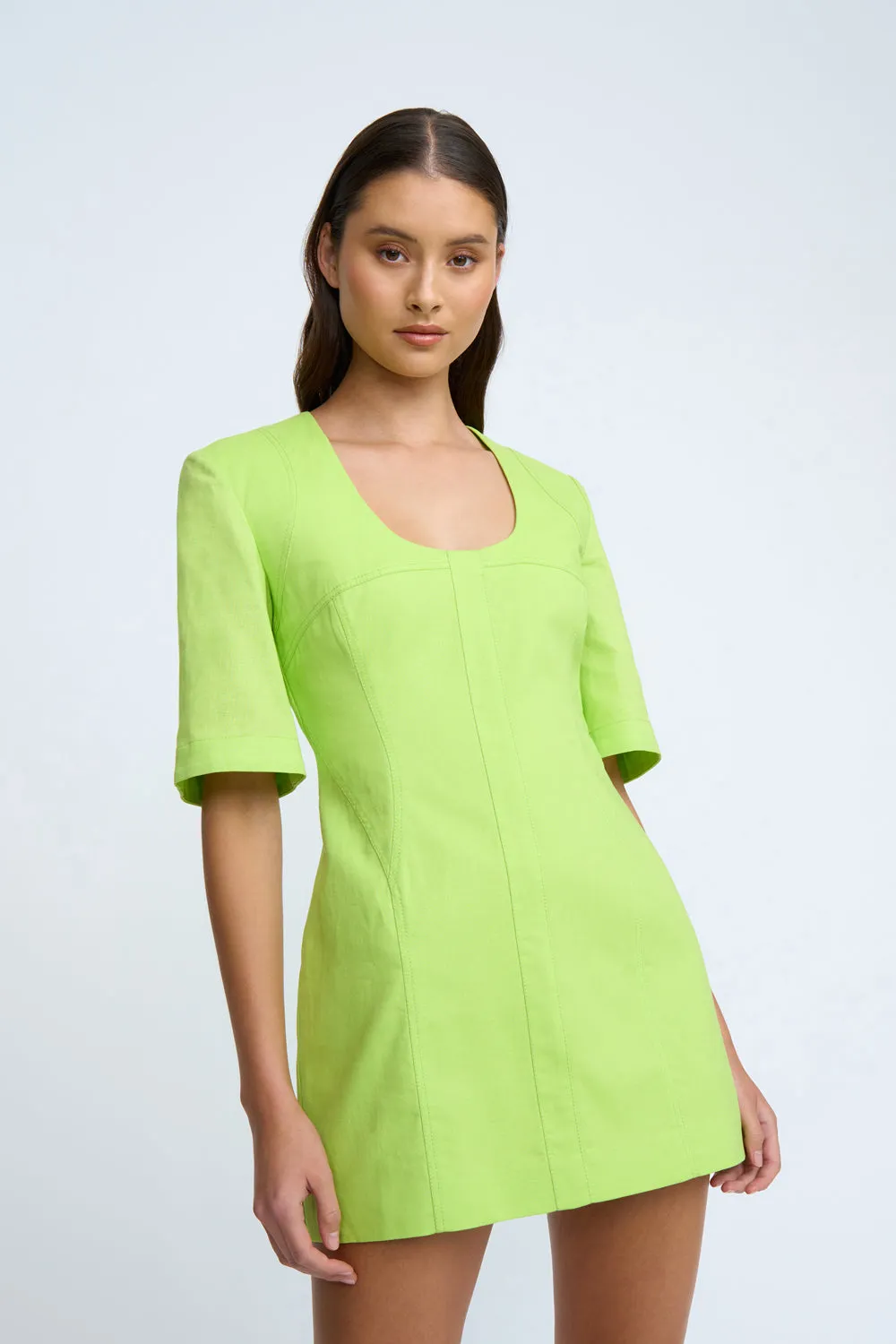 Bora Box Sleeve Mini Dress | Final Sale - Sunny Lime