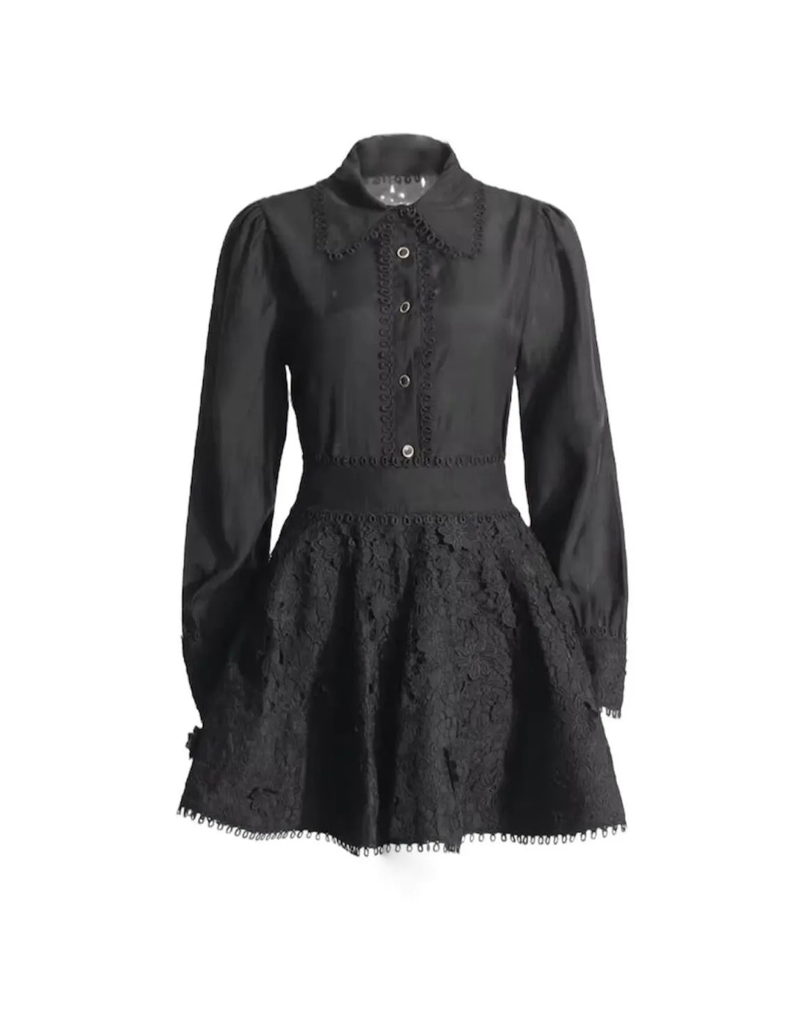 Button Down Shirt Coord Set With Embroidered Skirt