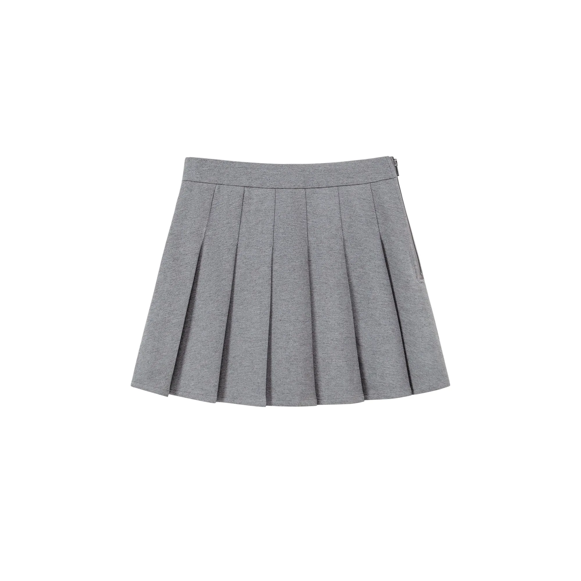 Button Pleated Skirt