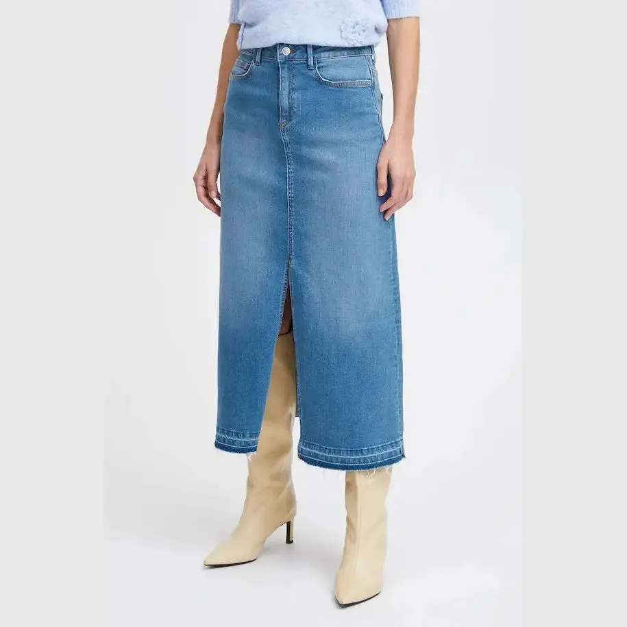 b.young Denim Midi Skirt