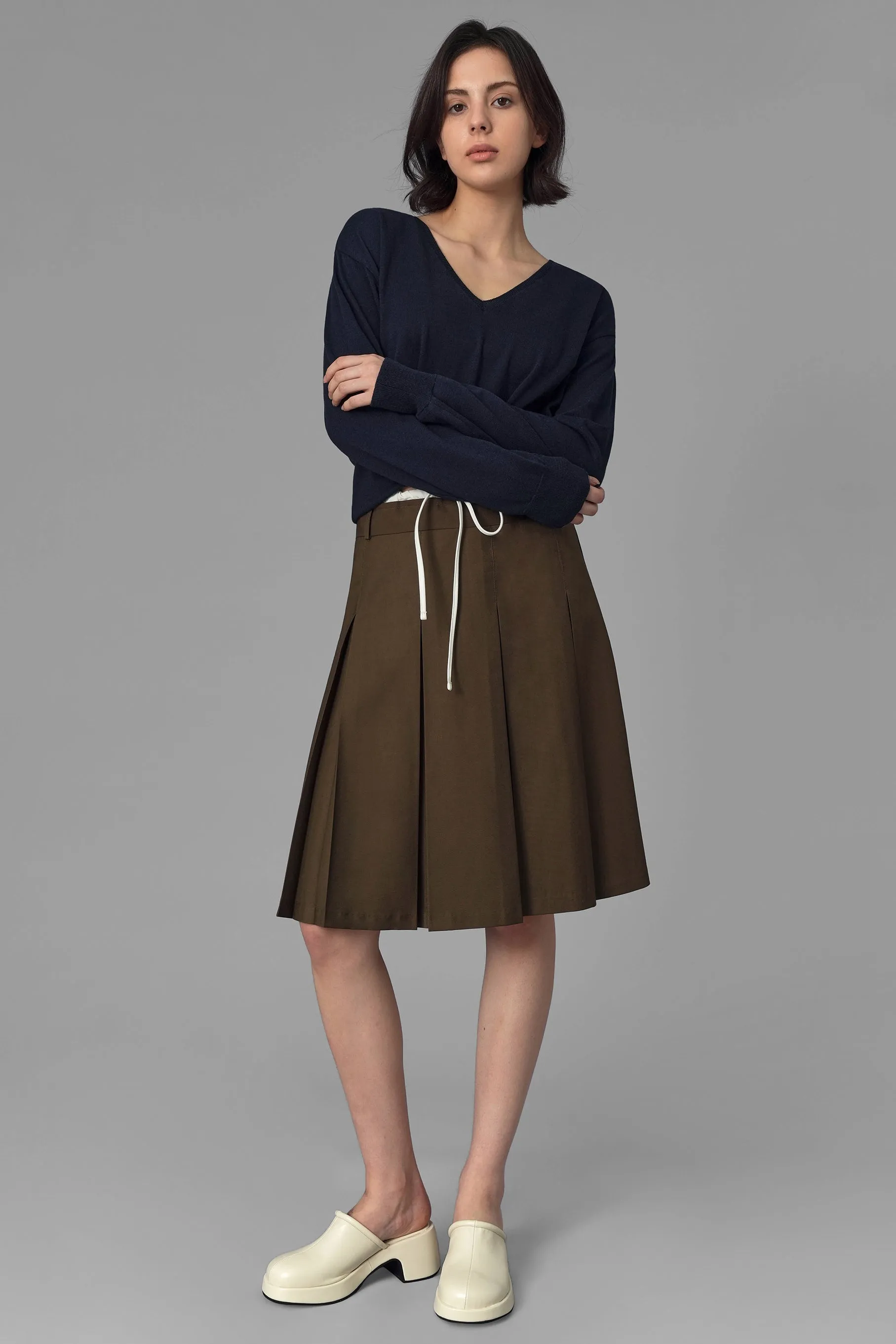 Camu Midi Skirt, Brown