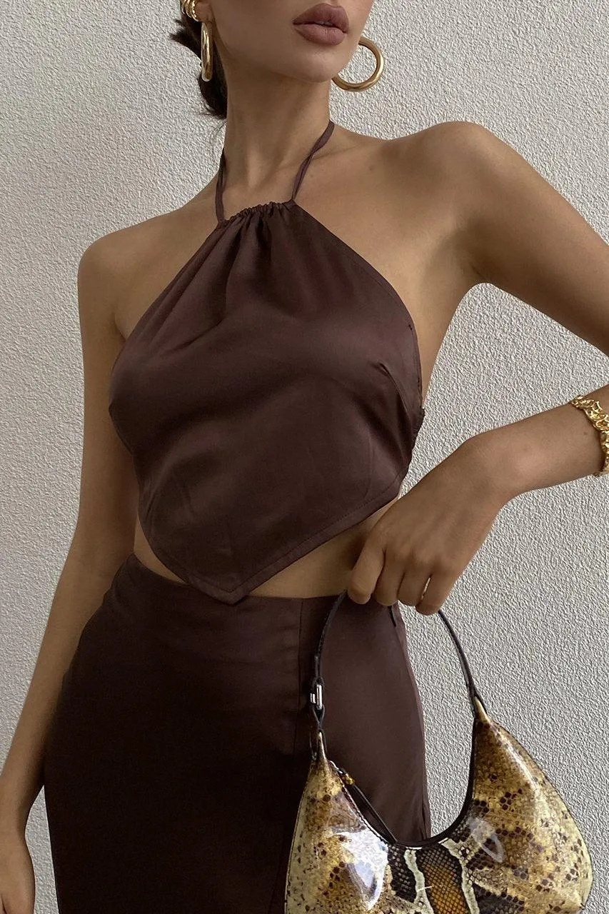 Carma Slip Skirt - Chocolate