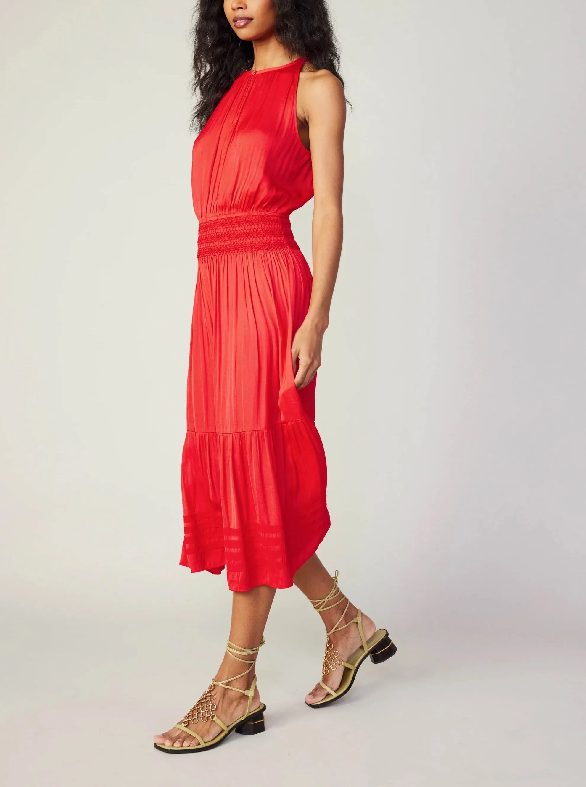 Current Air Halter Key Hole Midi Dress