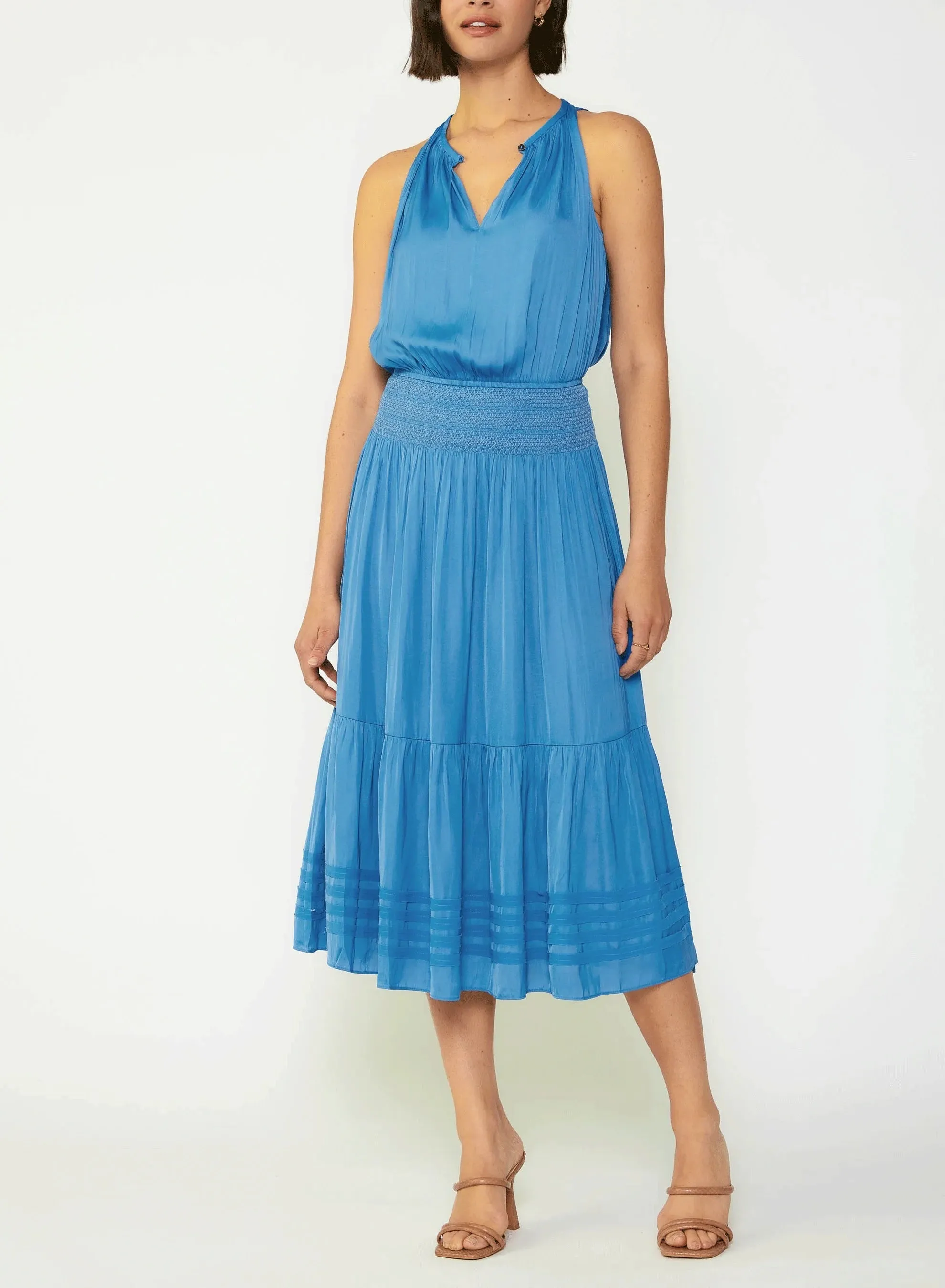 Current Air Halter Key Hole Midi Dress