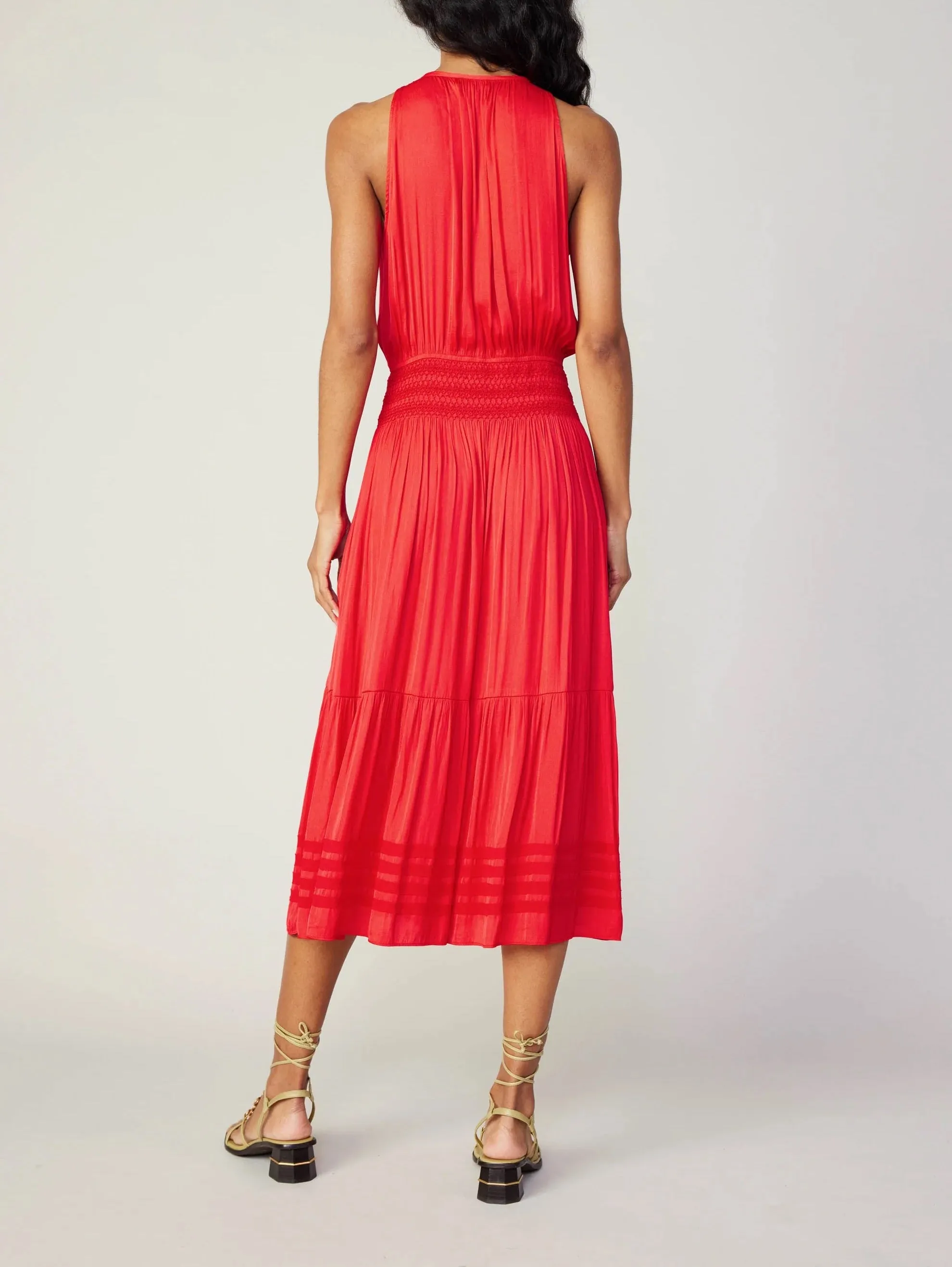 Current Air Halter Key Hole Midi Dress