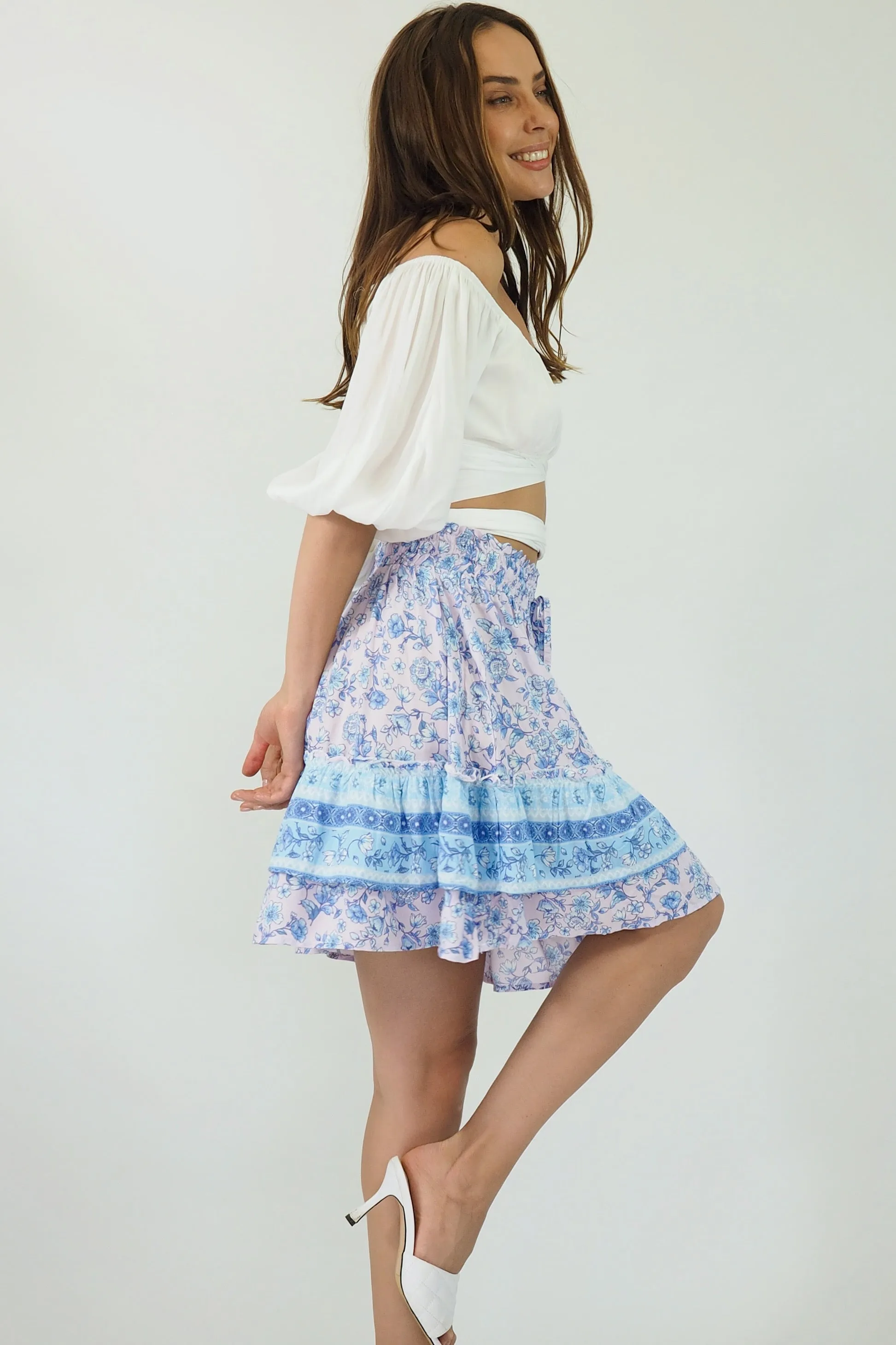 Delphine Mini Skirt - Pink/Blue/Purple