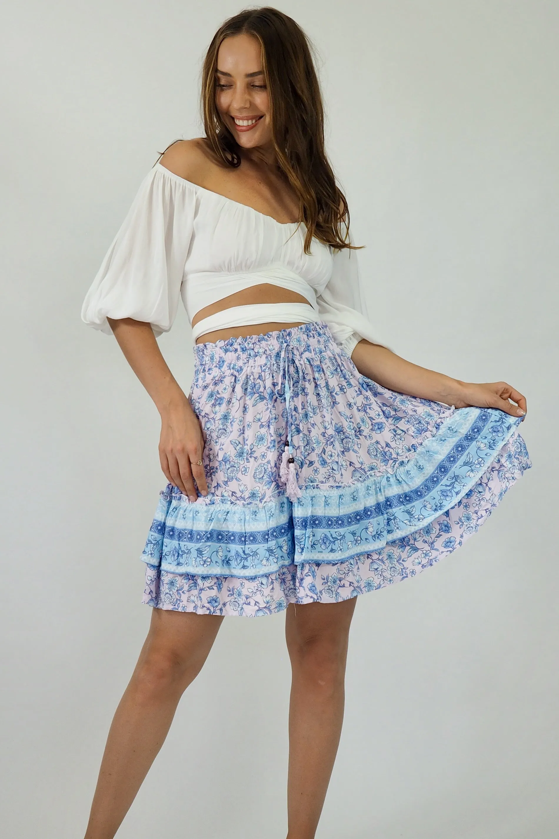 Delphine Mini Skirt - Pink/Blue/Purple