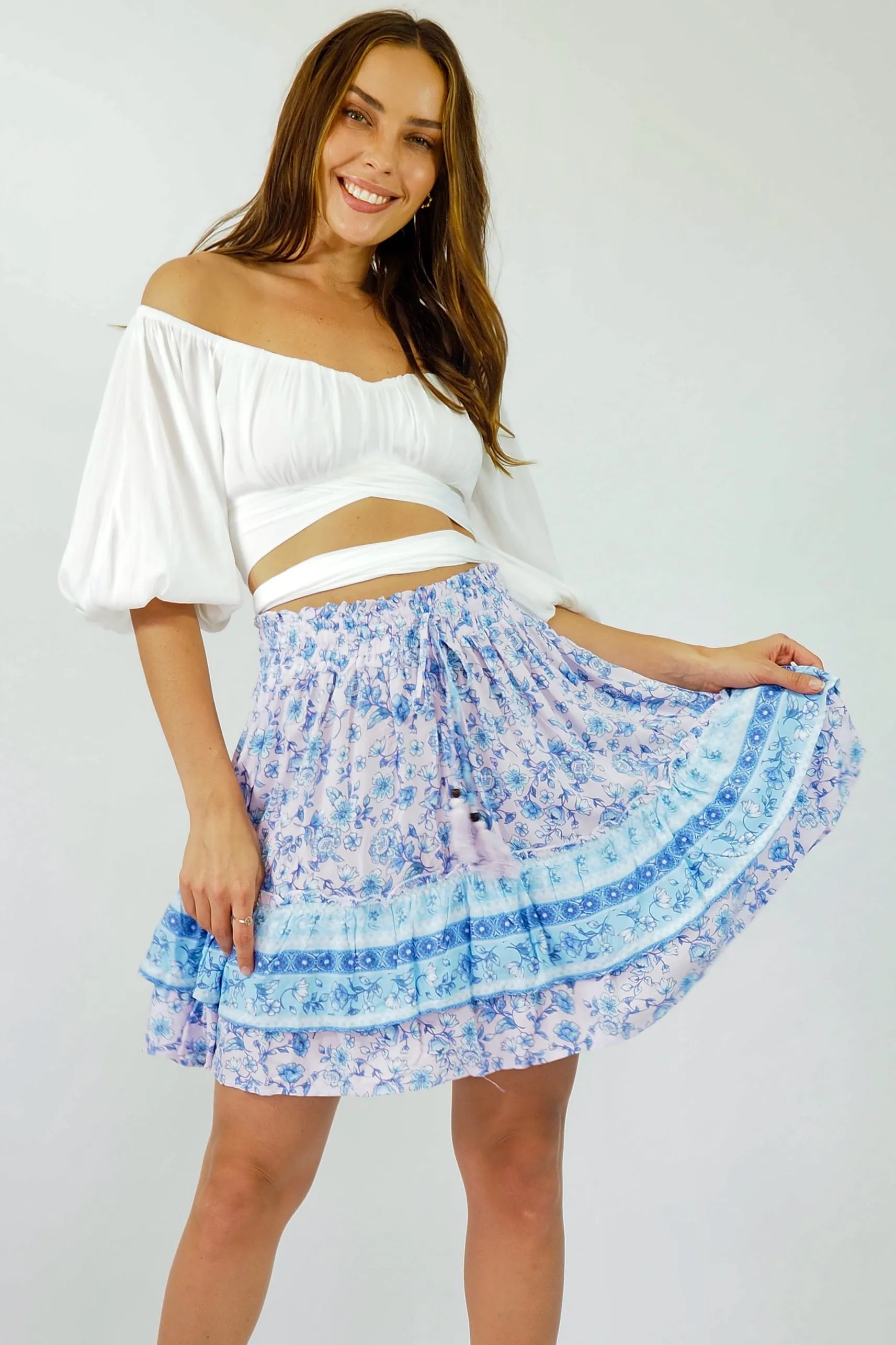 Delphine Mini Skirt - Pink/Blue/Purple