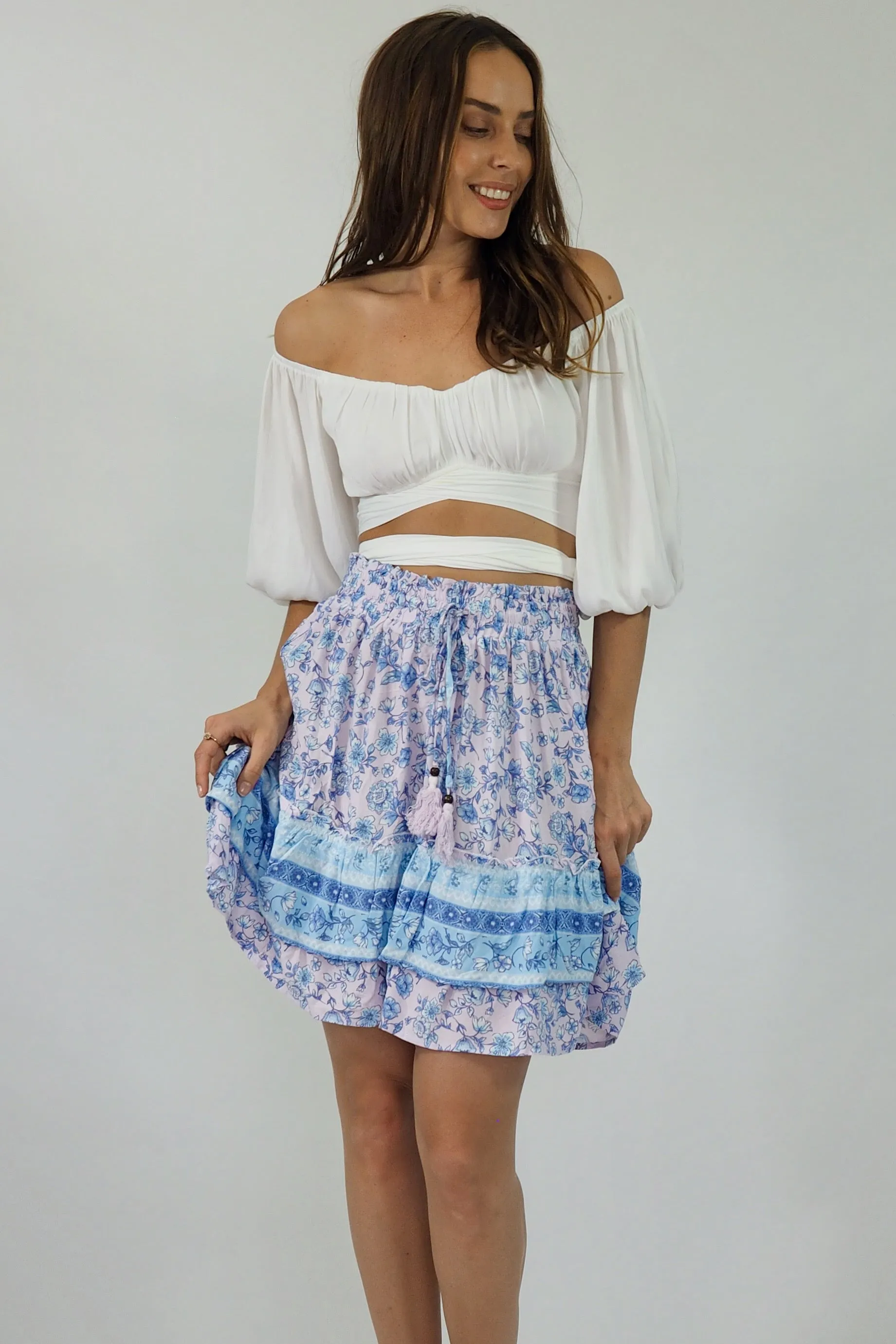 Delphine Mini Skirt - Pink/Blue/Purple