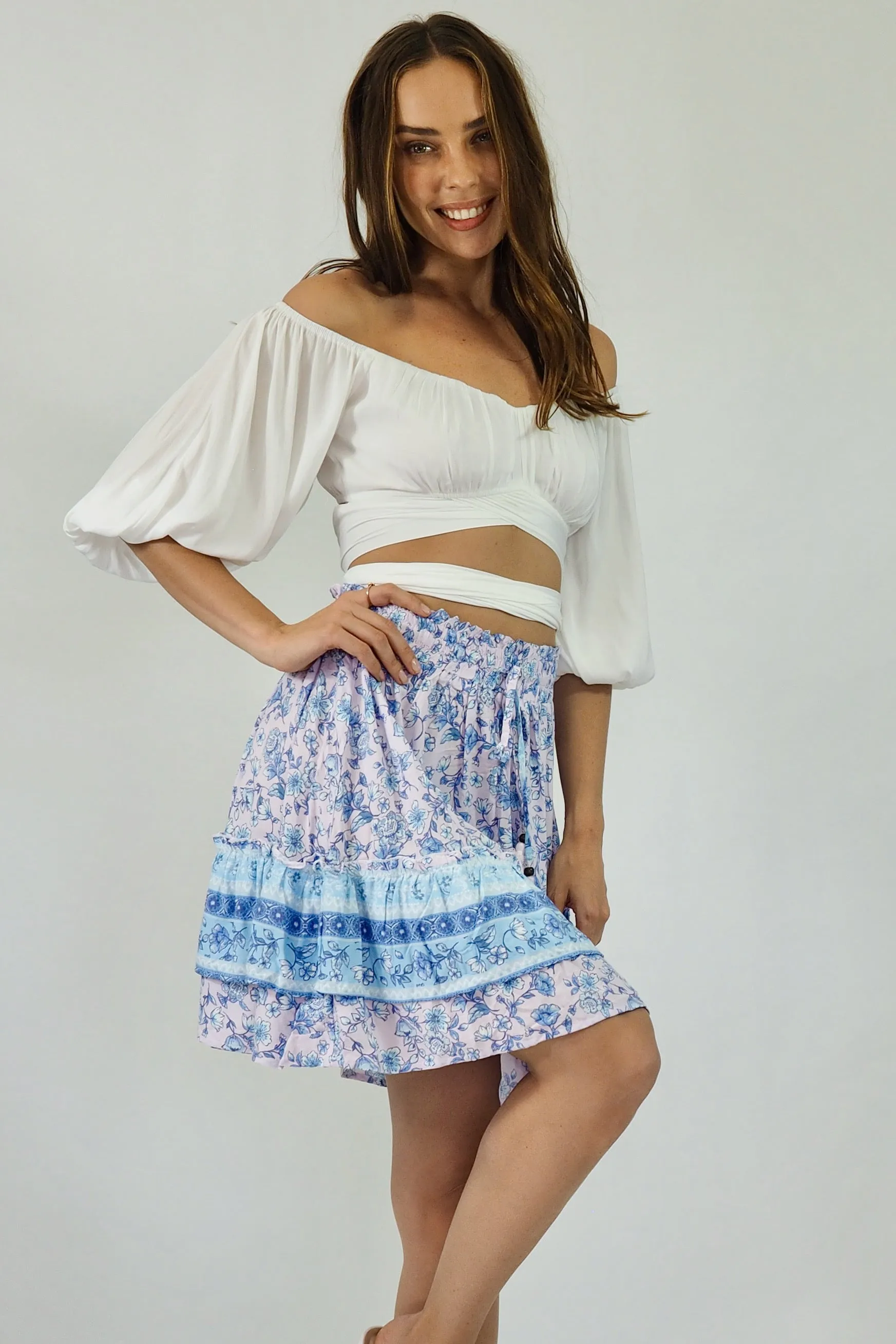 Delphine Mini Skirt - Pink/Blue/Purple