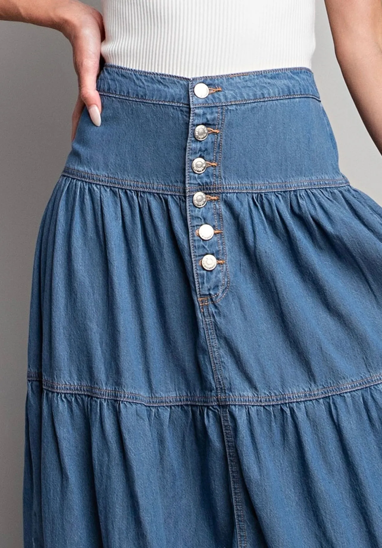 Denim Maxi Skirt