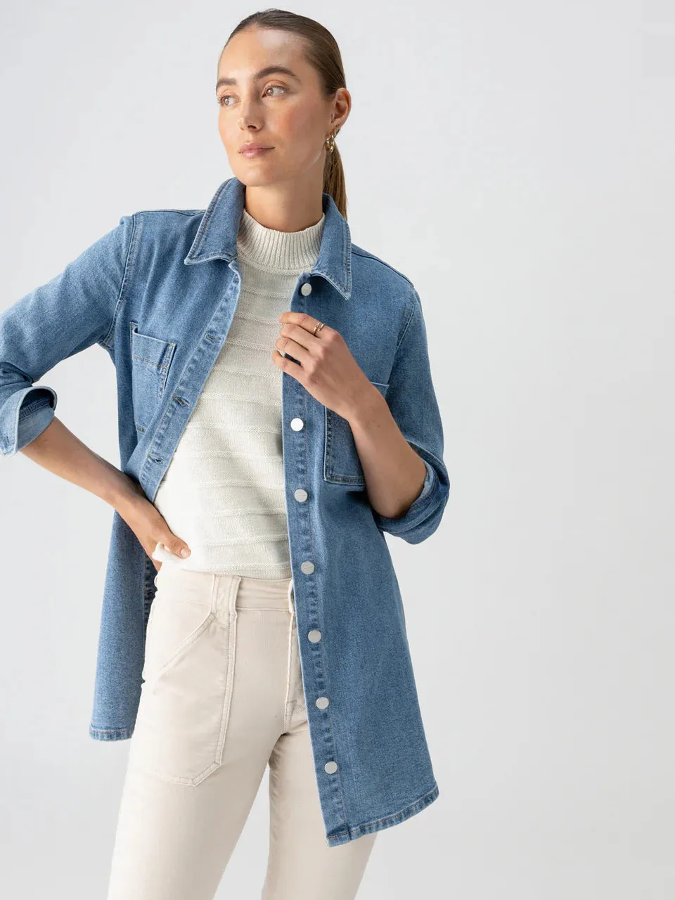 Denim Utility Shirt Dress