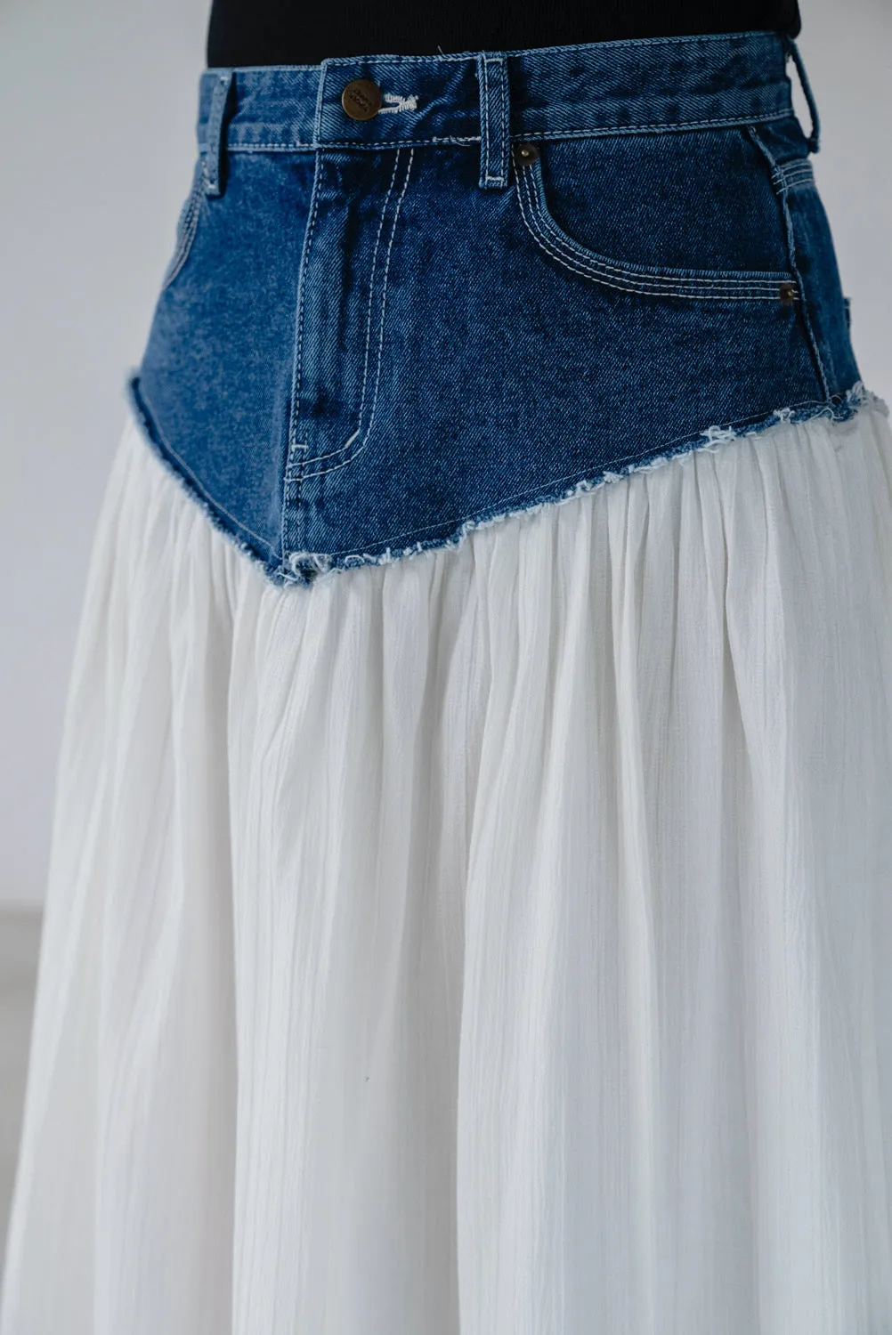 DENIM WAIST FLARE COTTON SKIRT ⭐️ *LAST 2*