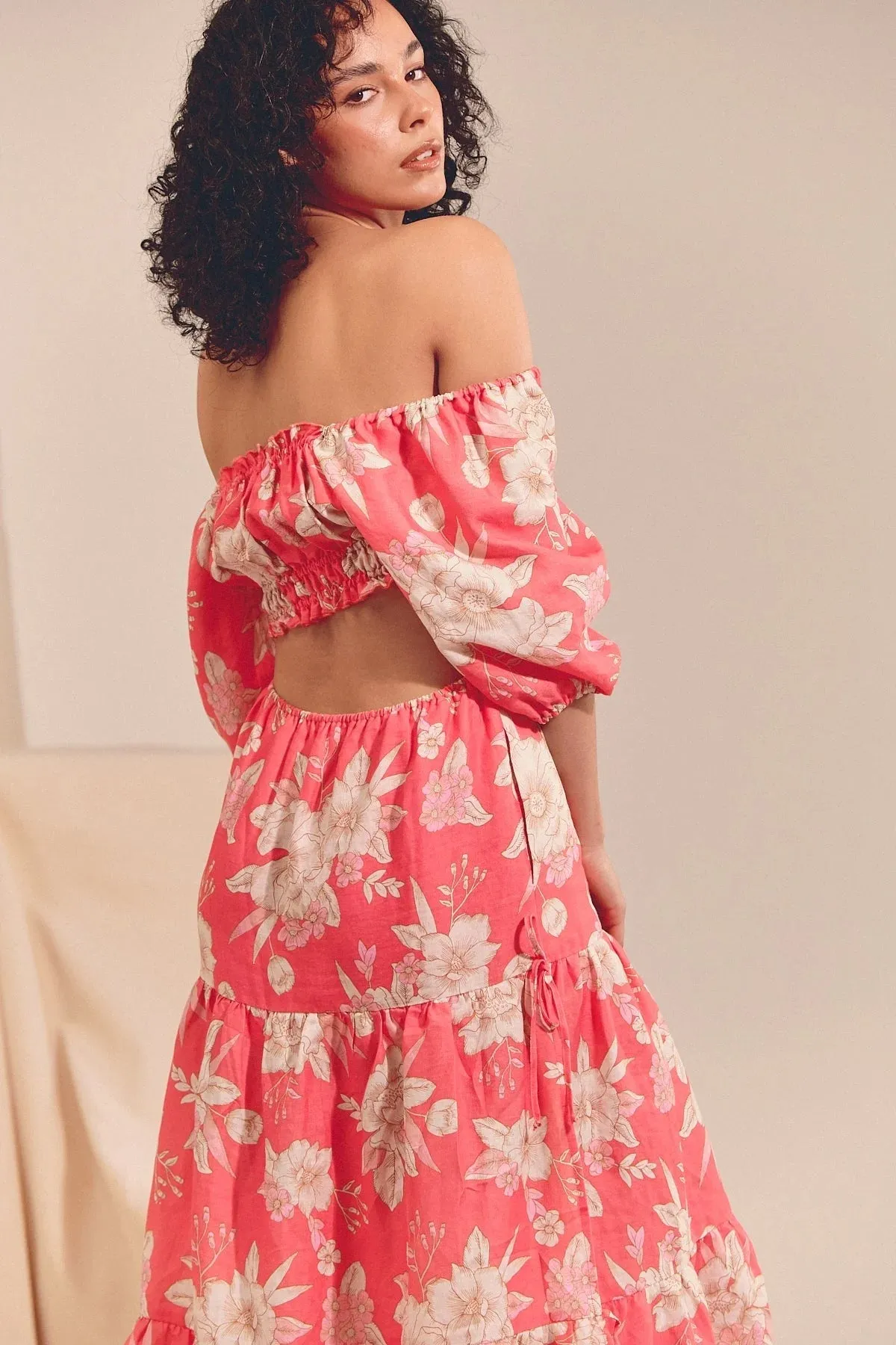 Eden Linen Maxi Dress - Hawaii Rose Collection