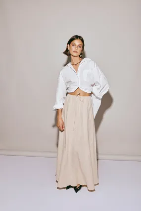 Elodie Linen Maxi Skirt Oatmeal