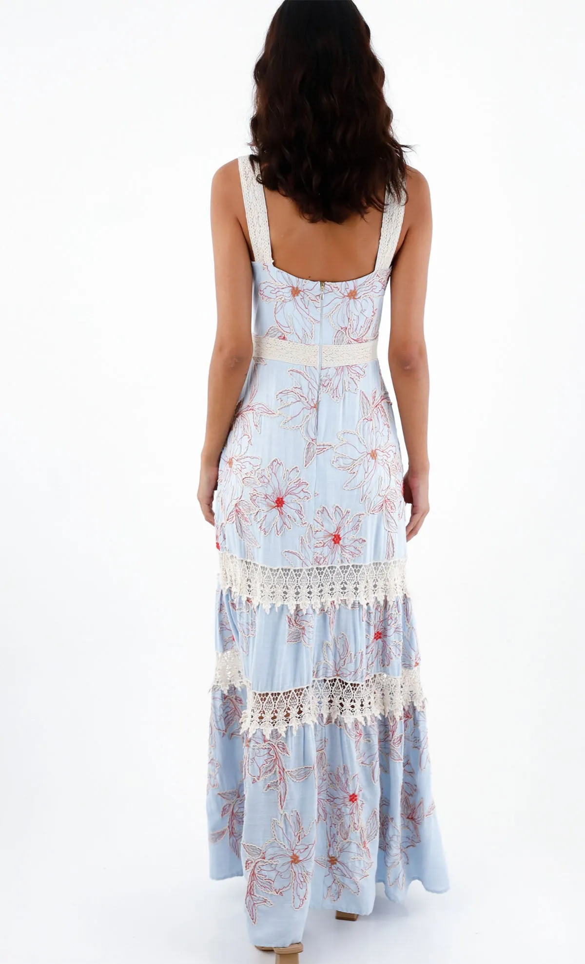 ESPECIA Plumeria Maxi Dress - Blue